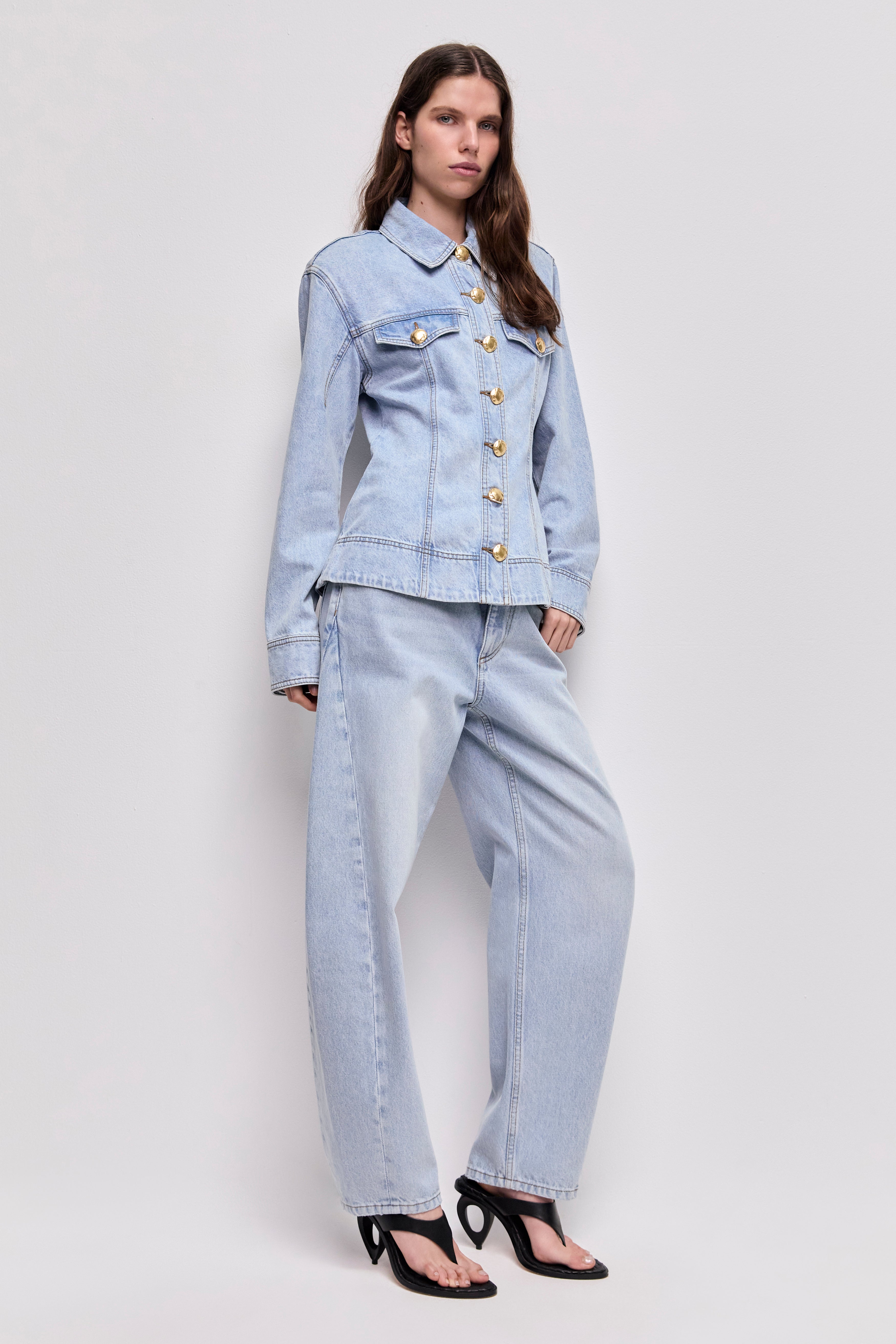 Tia Fitted Denim Shirt