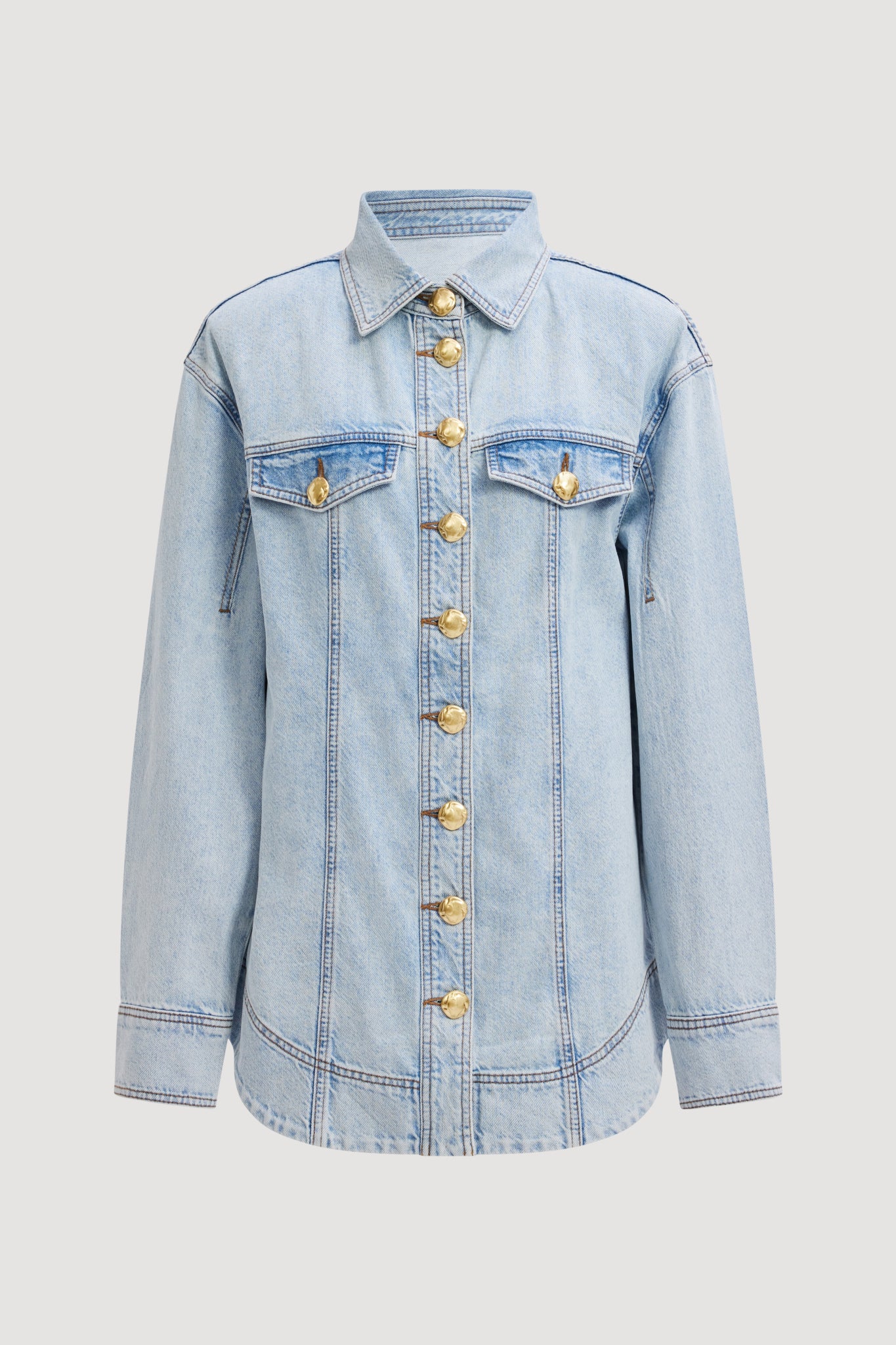 Tia Fitted Denim Shirt