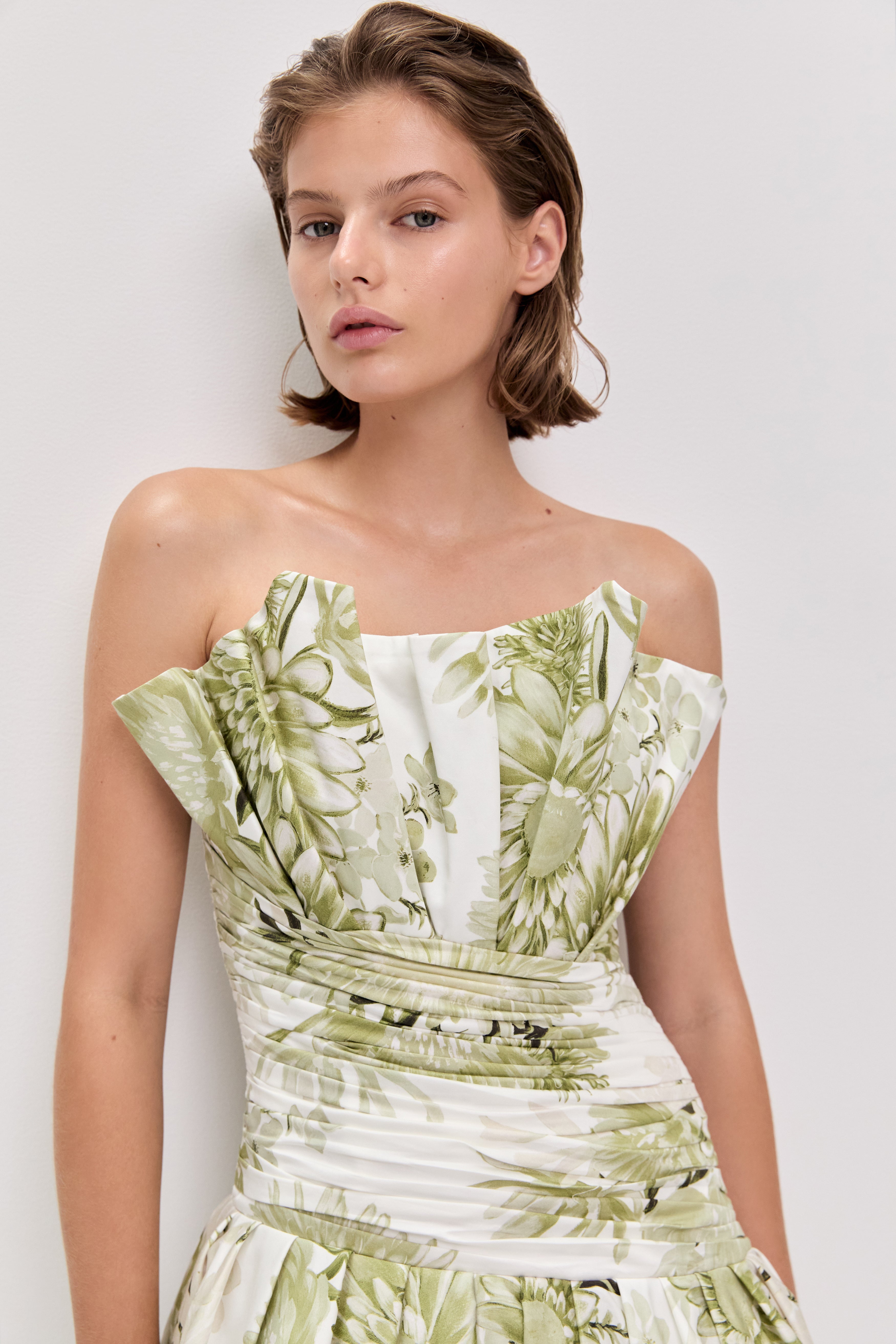 Chromatic Mini Dress | Olive Native Floral | Aje  Aje International