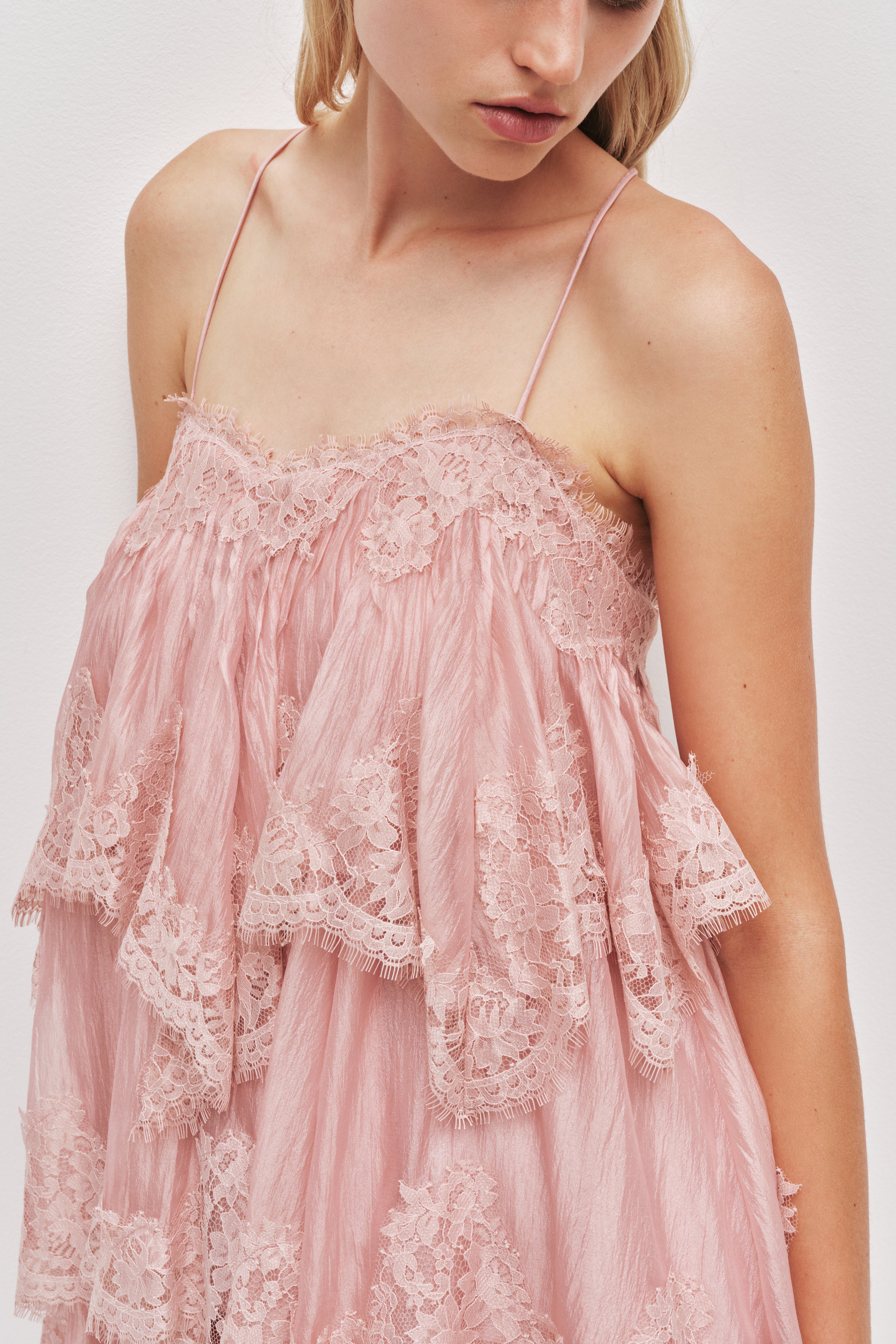 Ophelia Lace Mini Dress-FAWN PINK / 8 Ophelia Lace Mini Dress-FAWN PINK / 8