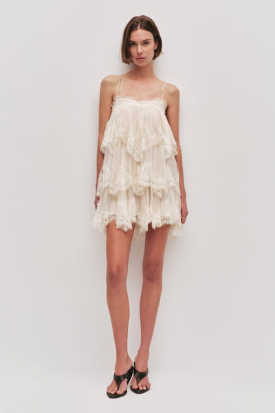 Ophelia Lace Mini Dress | Pastel Yellow | Aje  Aje International