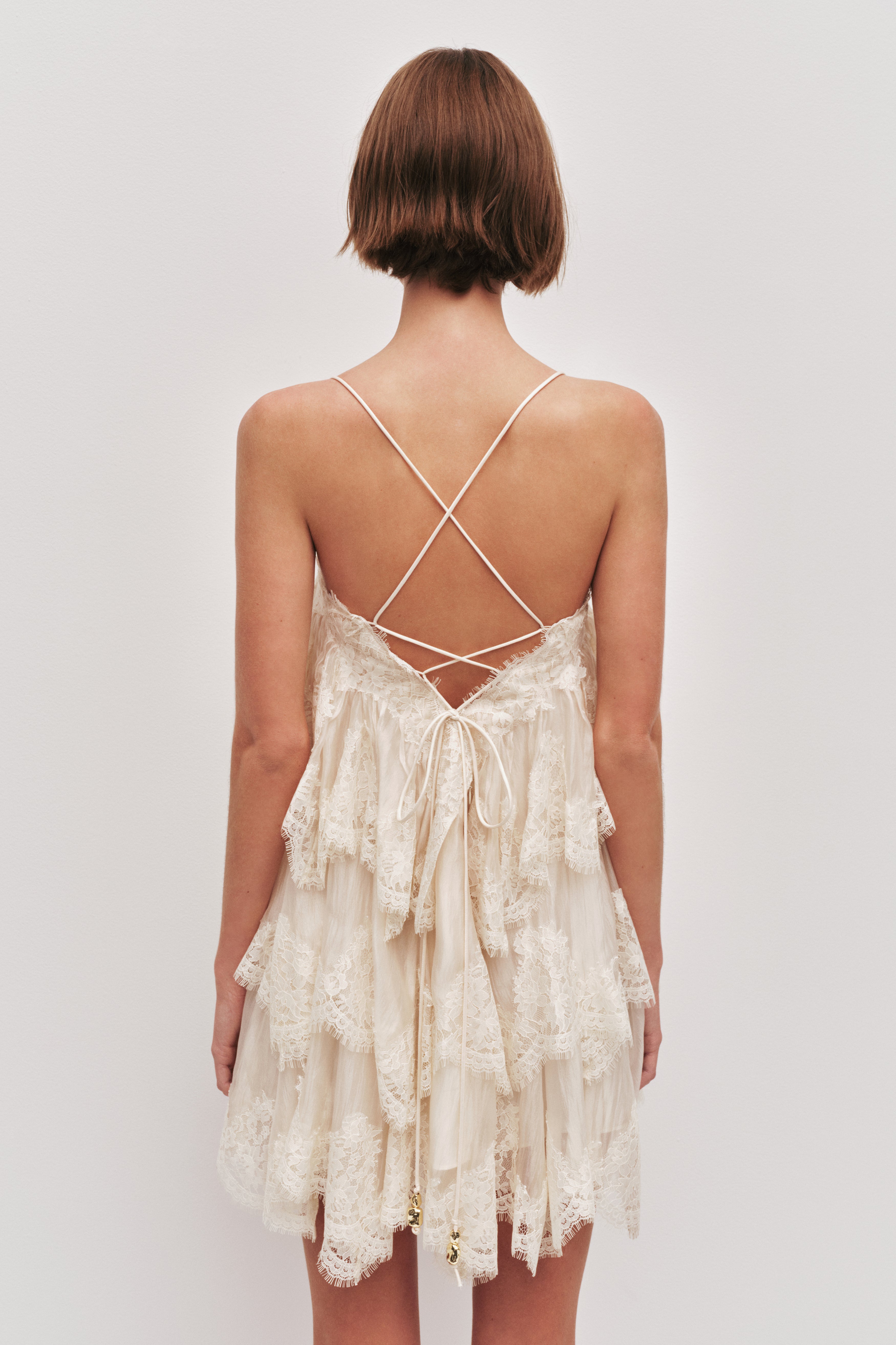 Ophelia Lace Mini Dress-PASTEL YELLOW / 14 Ophelia Lace Mini Dress-PASTEL YELLOW / 14