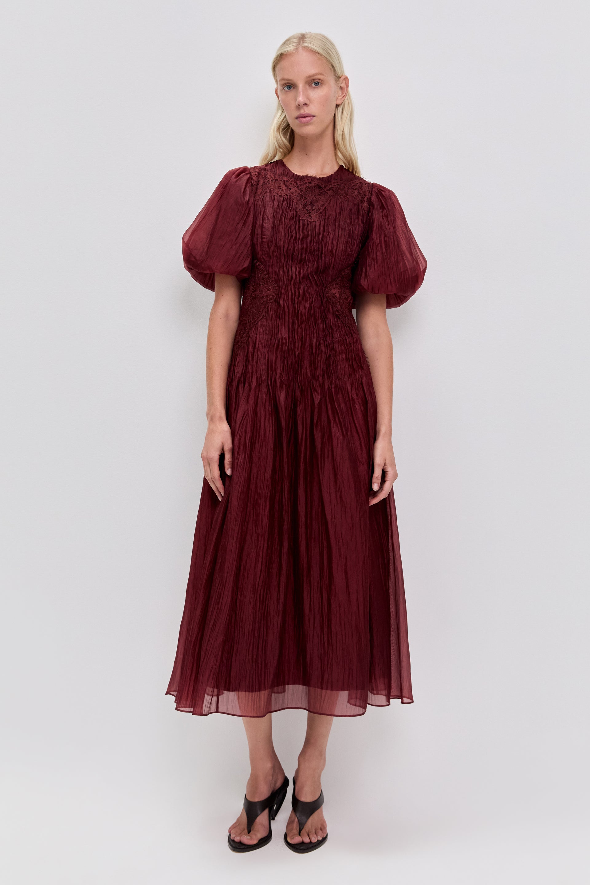 Ophelia Lace Midi Dress | Mahogany