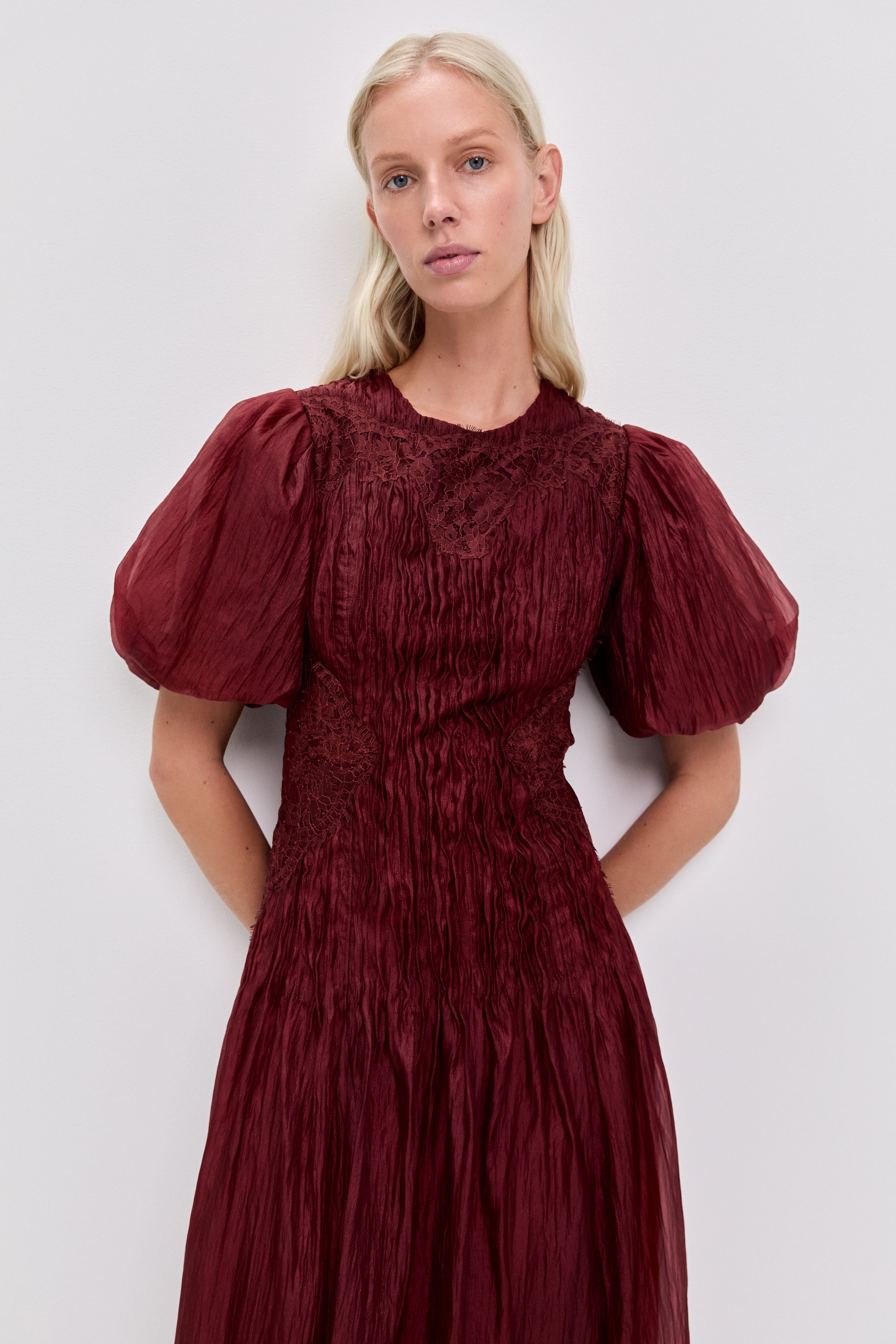 Ophelia Lace Midi Dress | Mahogany | Aje Aje International Ophelia Lace Midi Dress | Mahogany | Aje Aje International