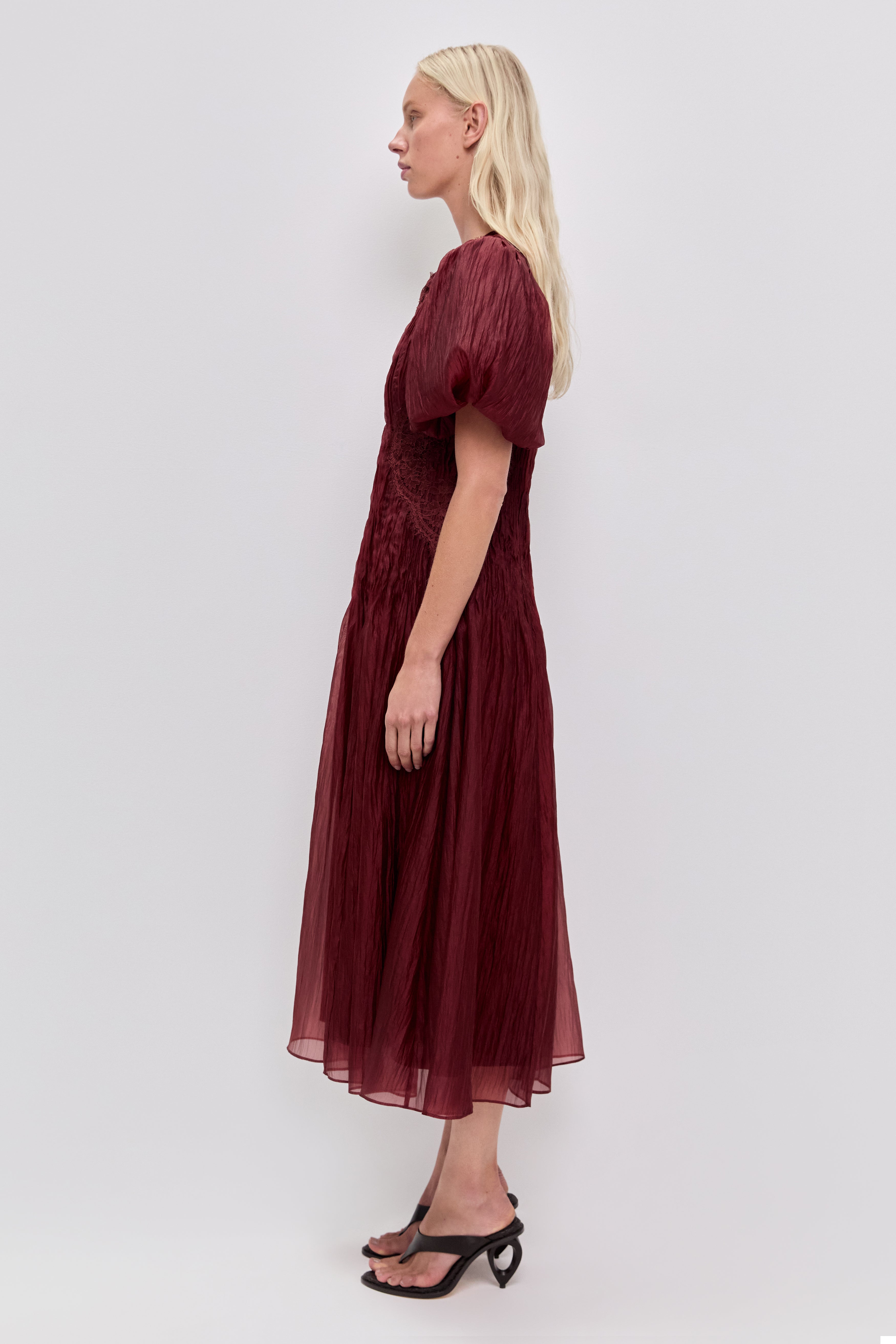 aje patina lace midi dress Patina Metallic Macram Lace Midi Dress