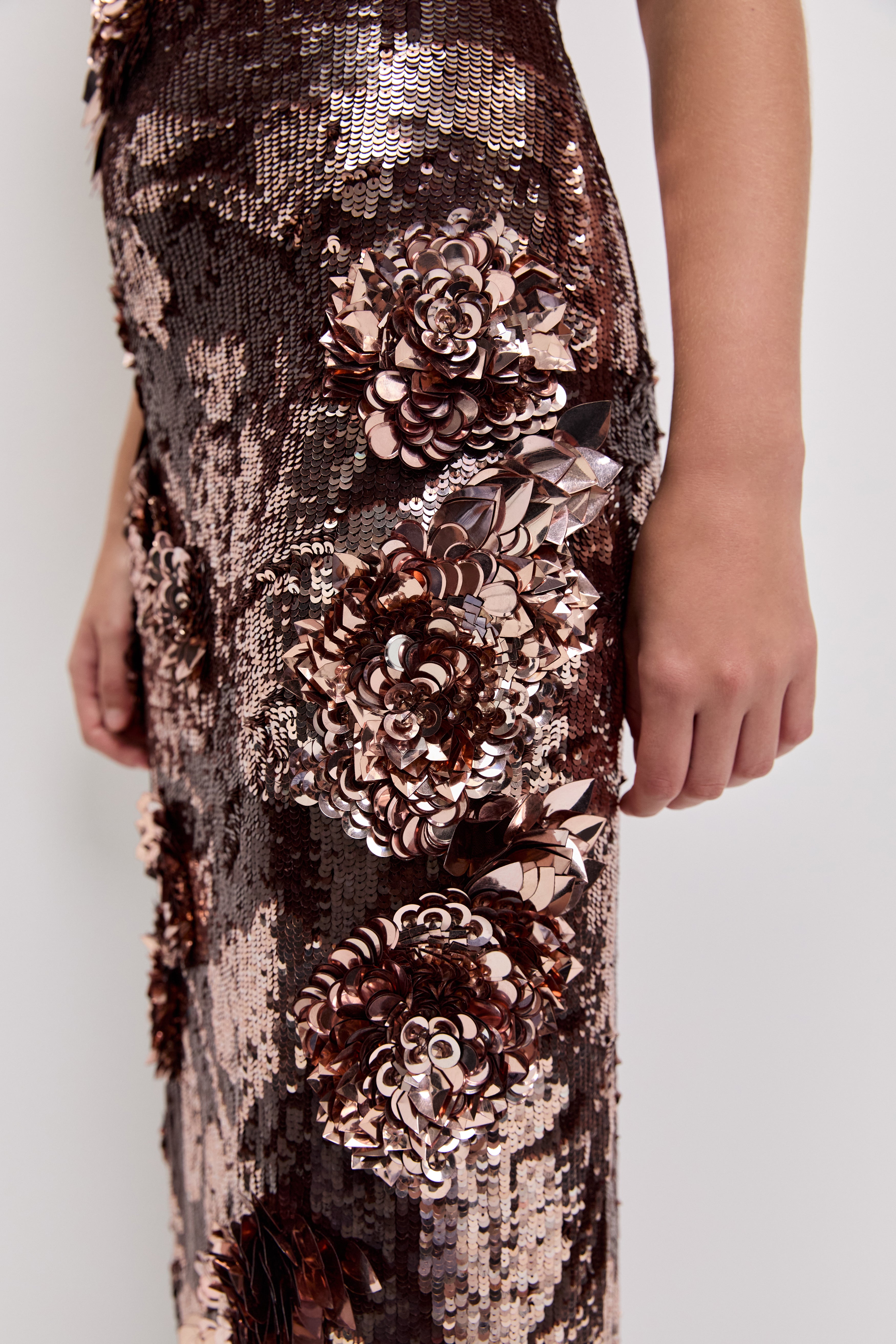 Halo Midi Sequin Dress | Chocolate