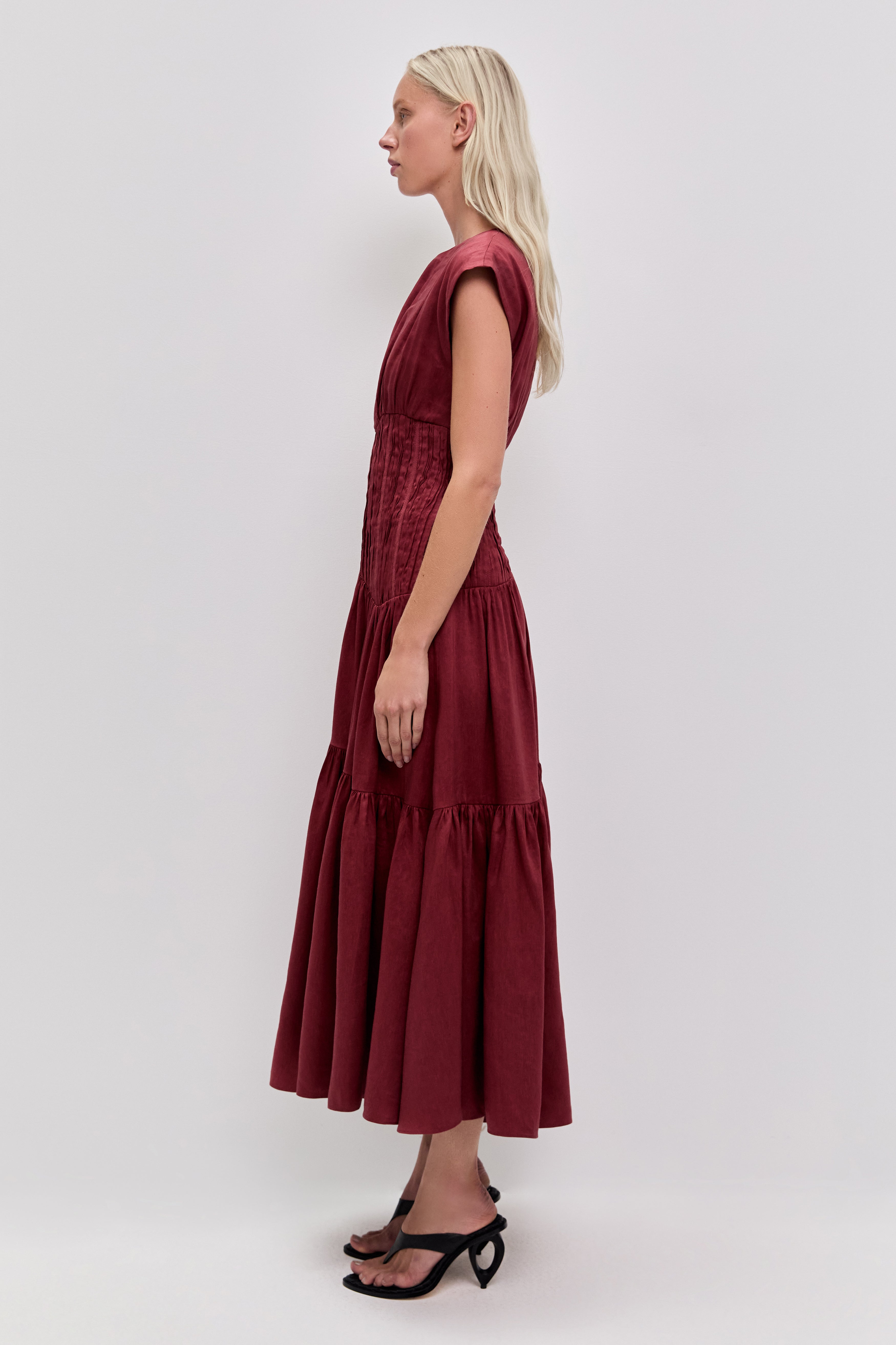 Ecliptica Midi Dress | Mahogany
