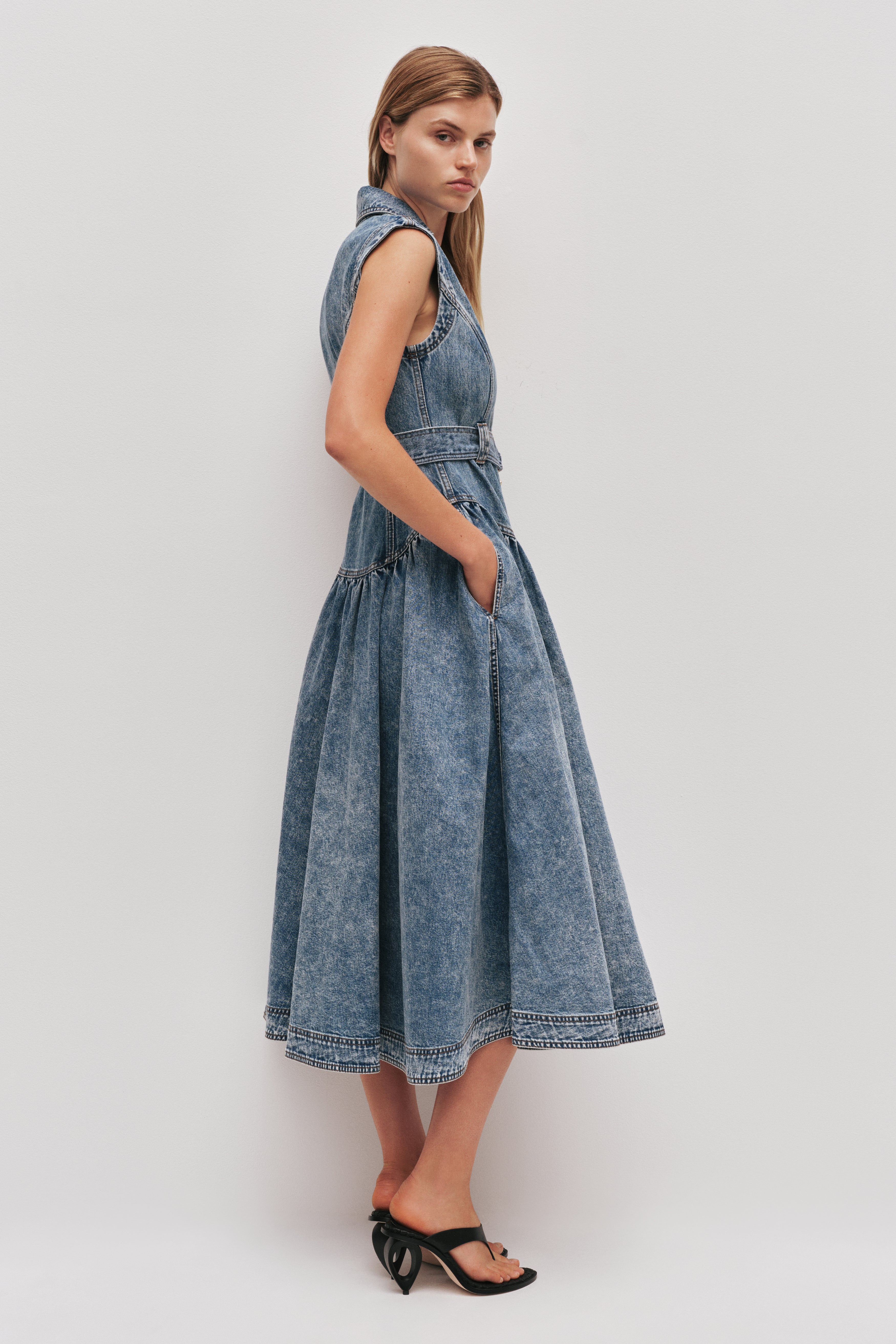Angelina Belted Midi Dress