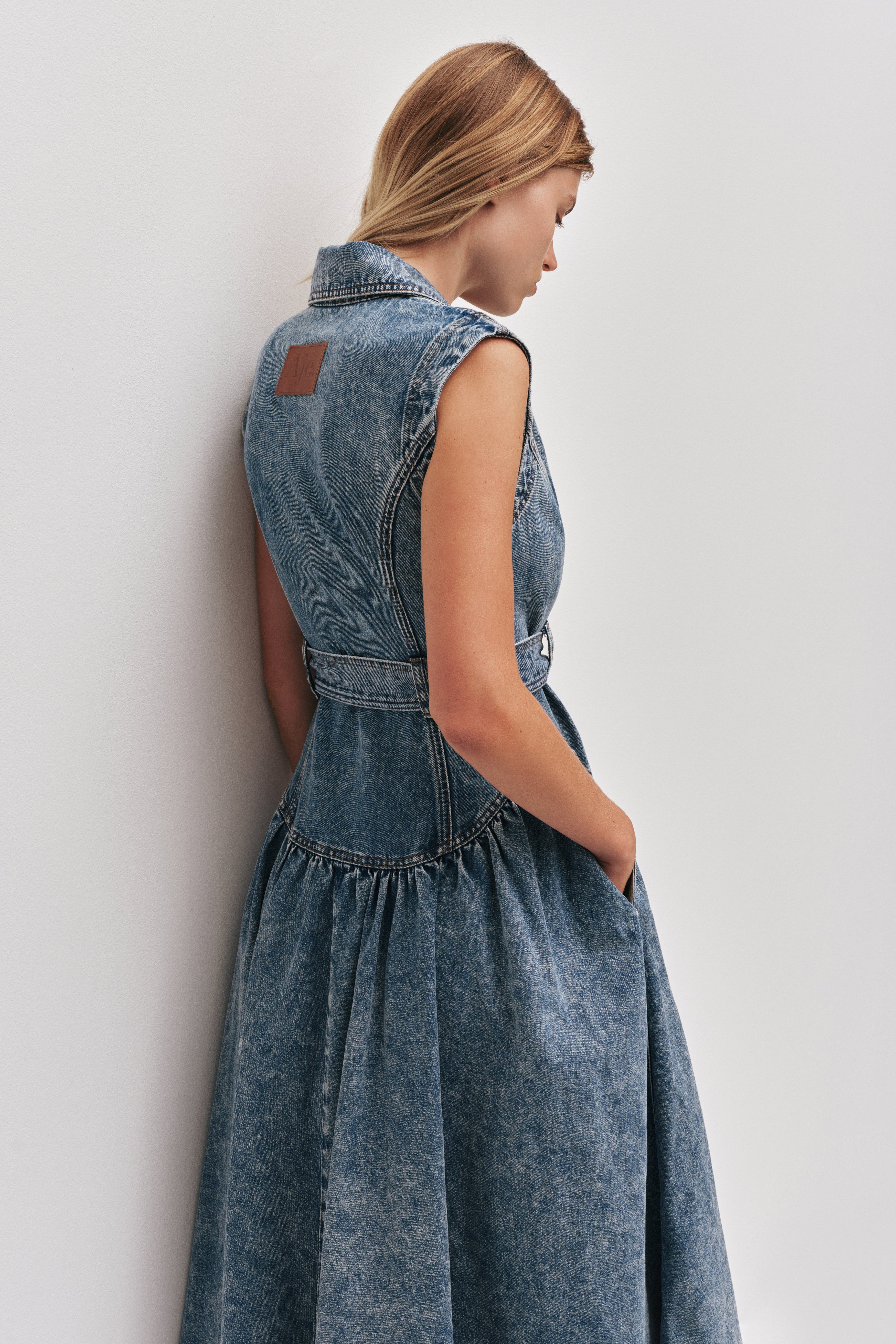Angelina Belted Midi Dress