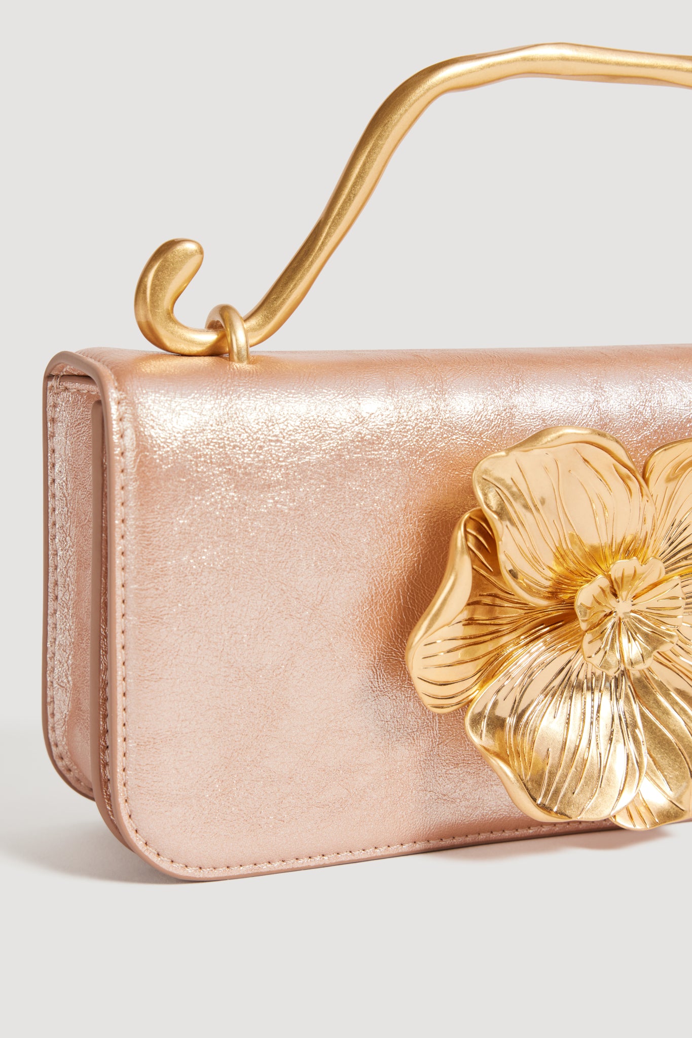 Alessia Flower Clutch | Rose Gold Metallic | Aje – Aje International