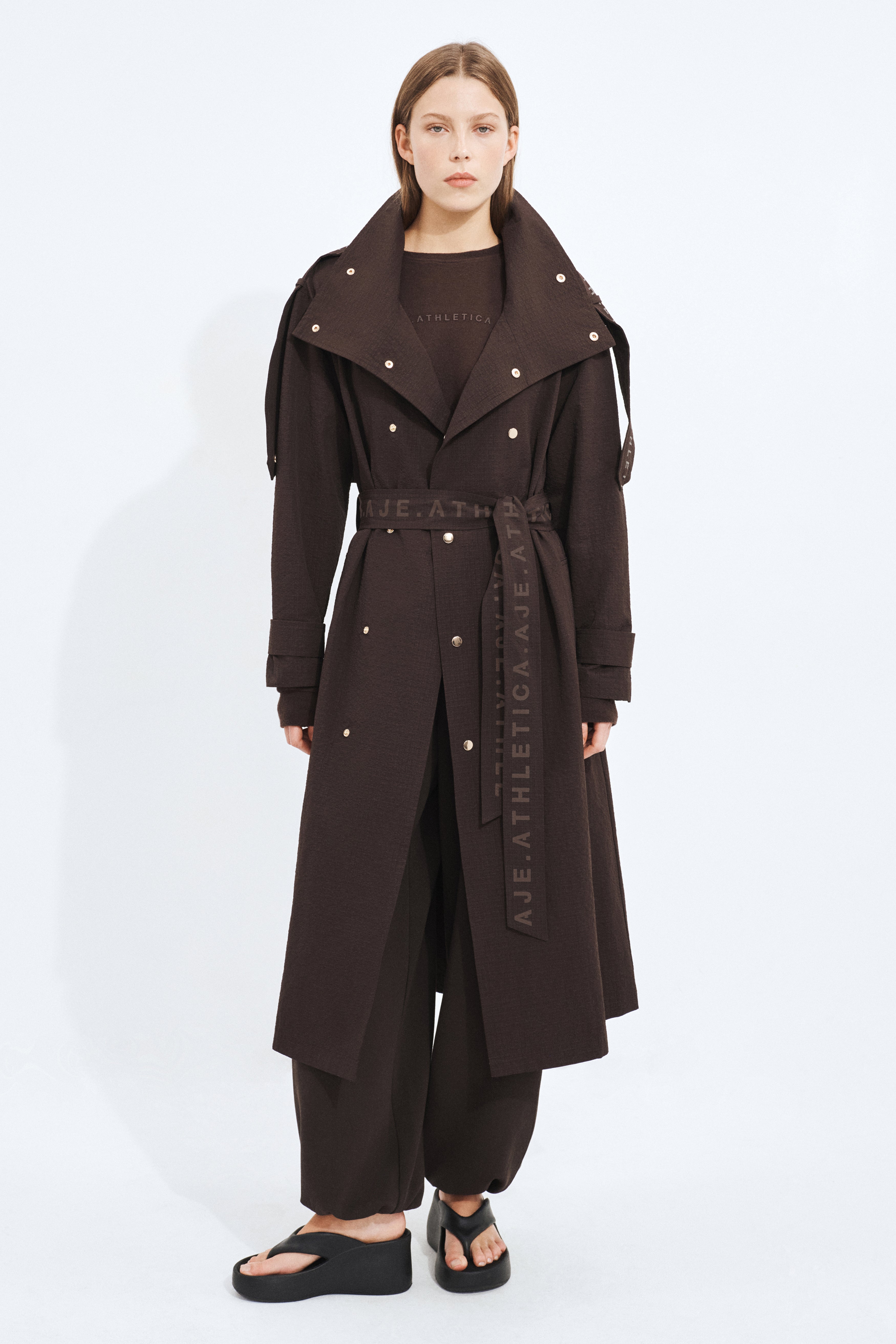 Textured Aa Trench Coat
