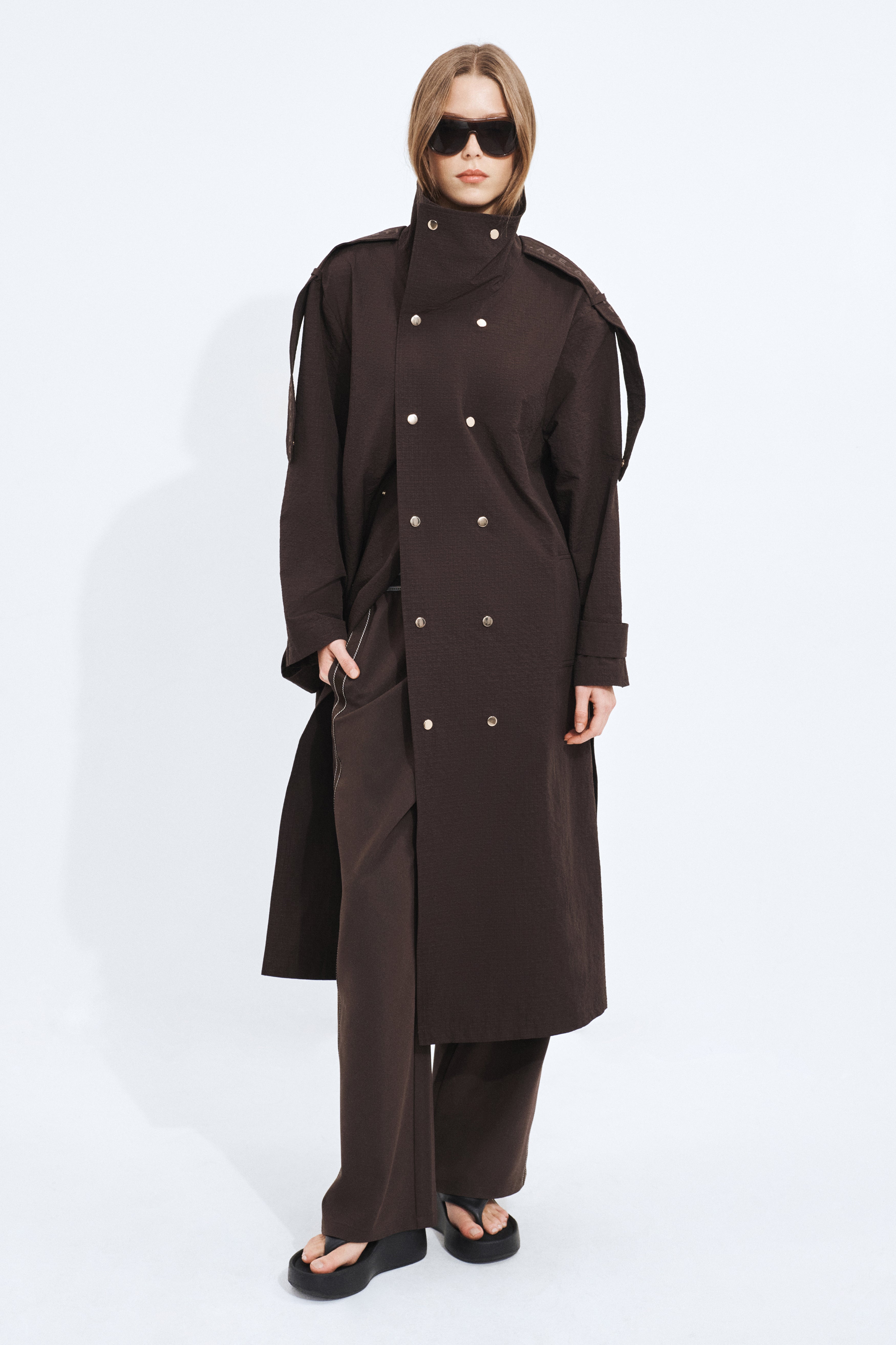 Textured Aa Trench Coat