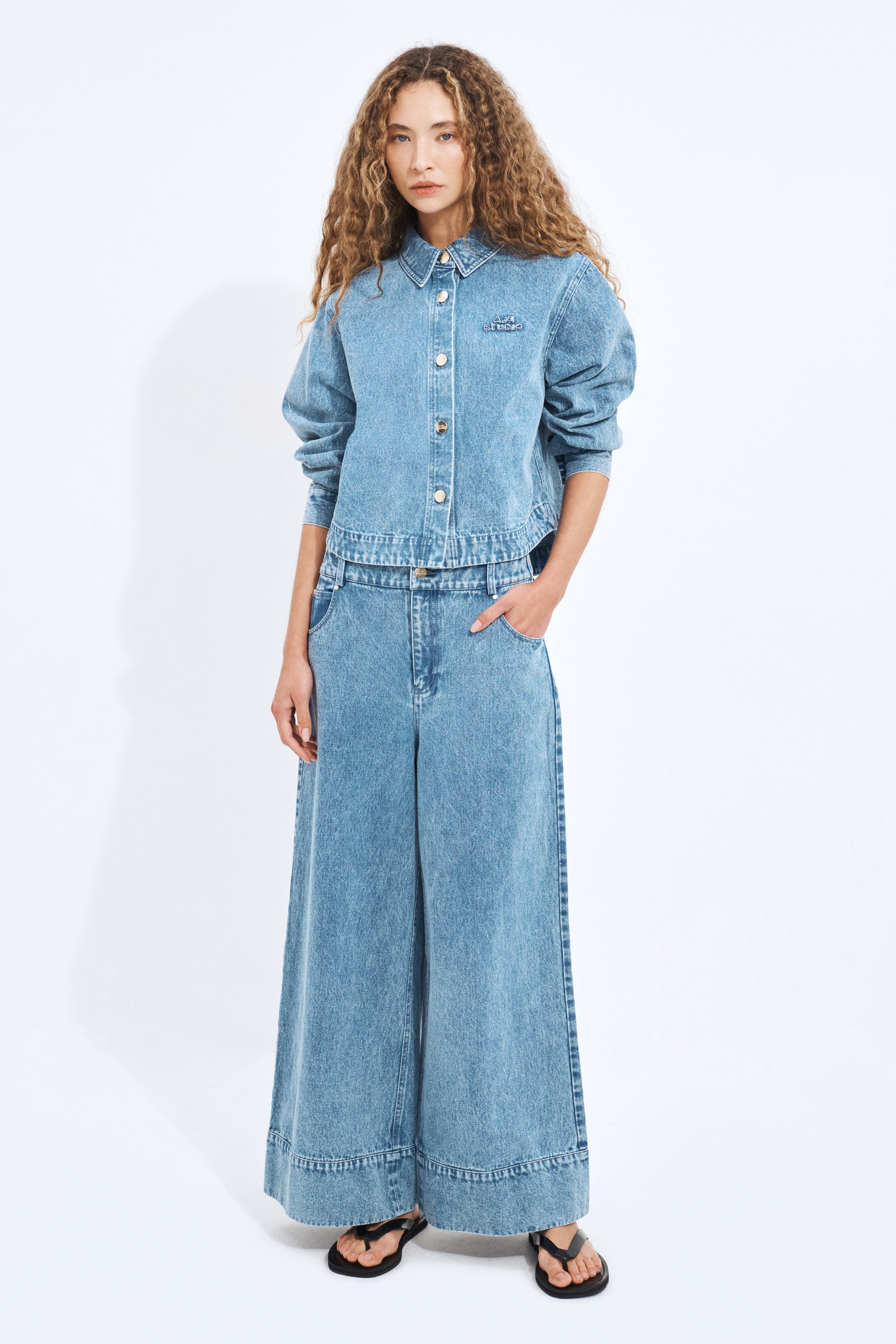 Kendall Crop Denim Shirt