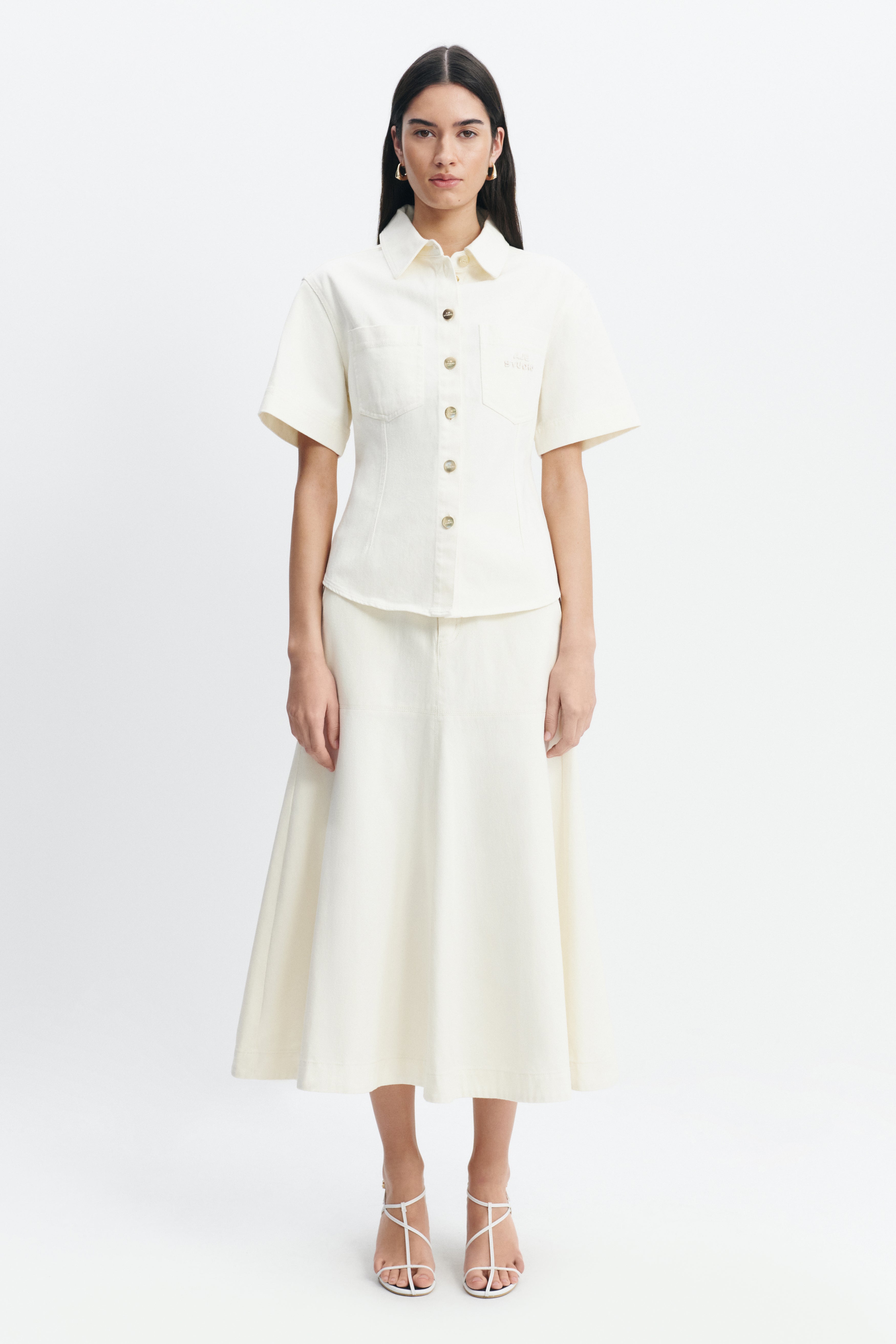 Elsie Belted Shirt | Ecru Wash | Aje Studio – Aje International