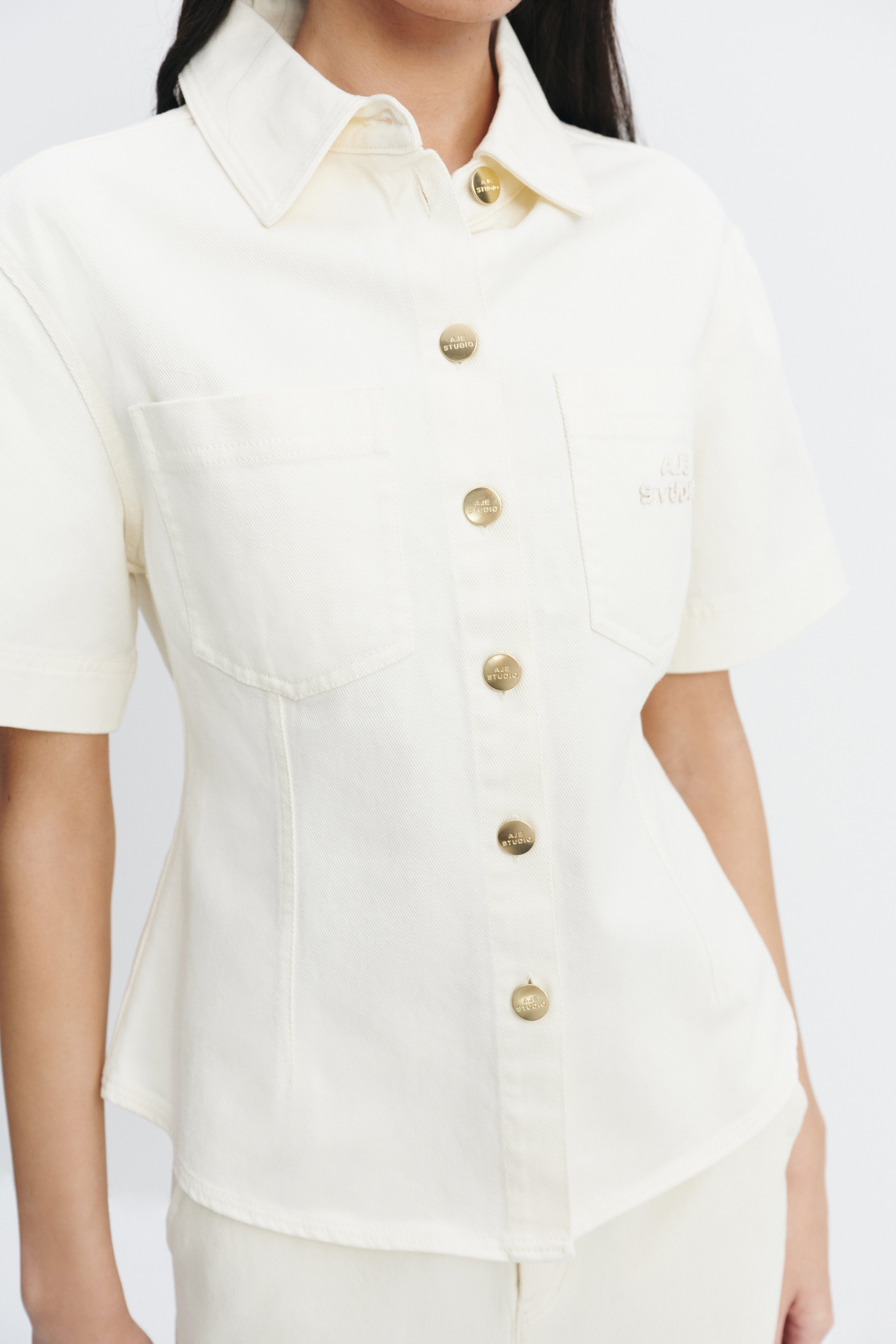 Elsie Belted Shirt | Ecru Wash | Aje Studio – Aje International