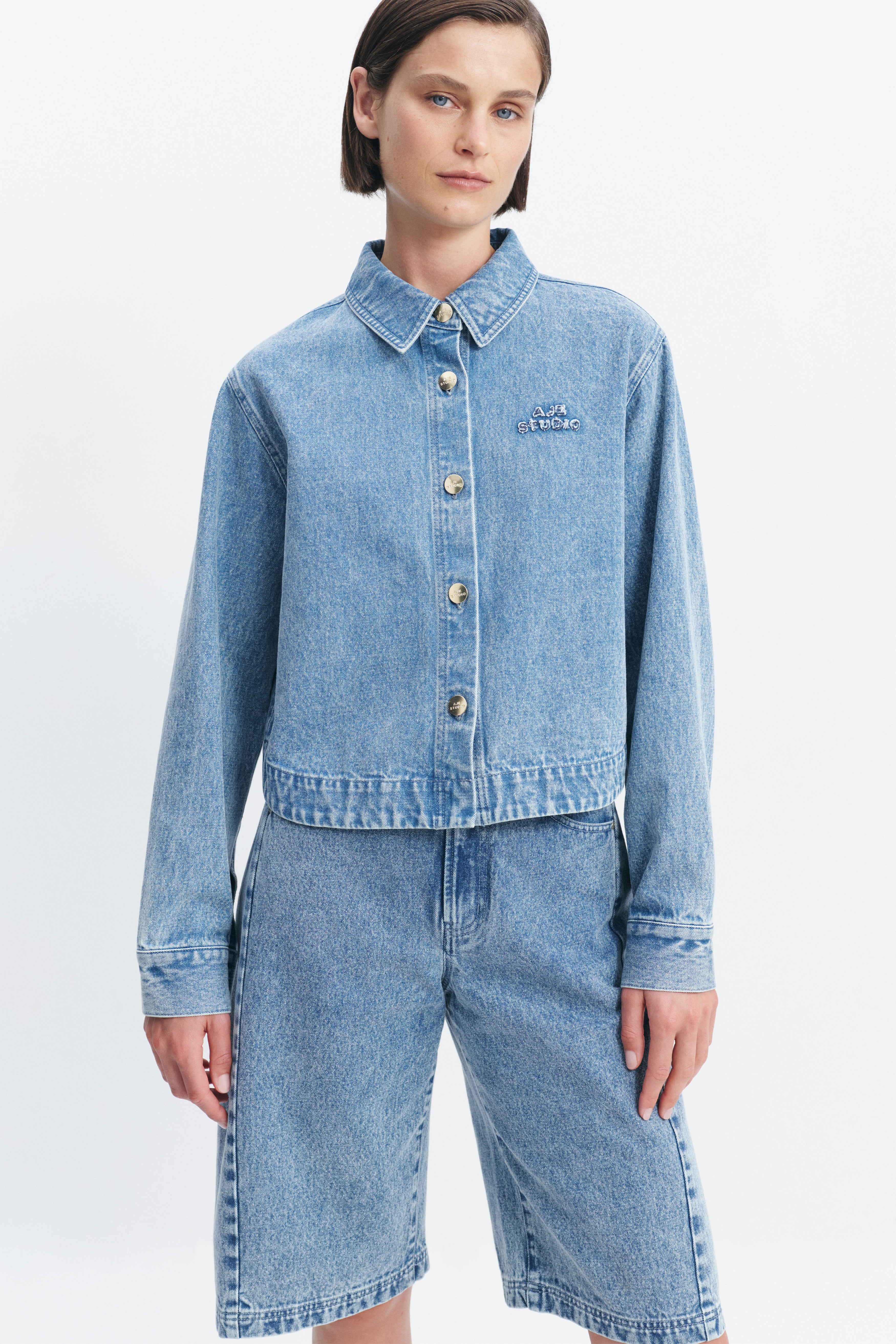 Kendall Crop Denim Shirt