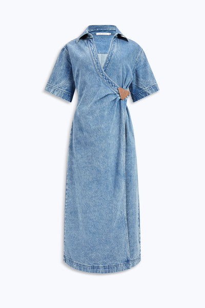 Kendall Wrap Midi Dress | Light Wash | Aje Studio – Aje International