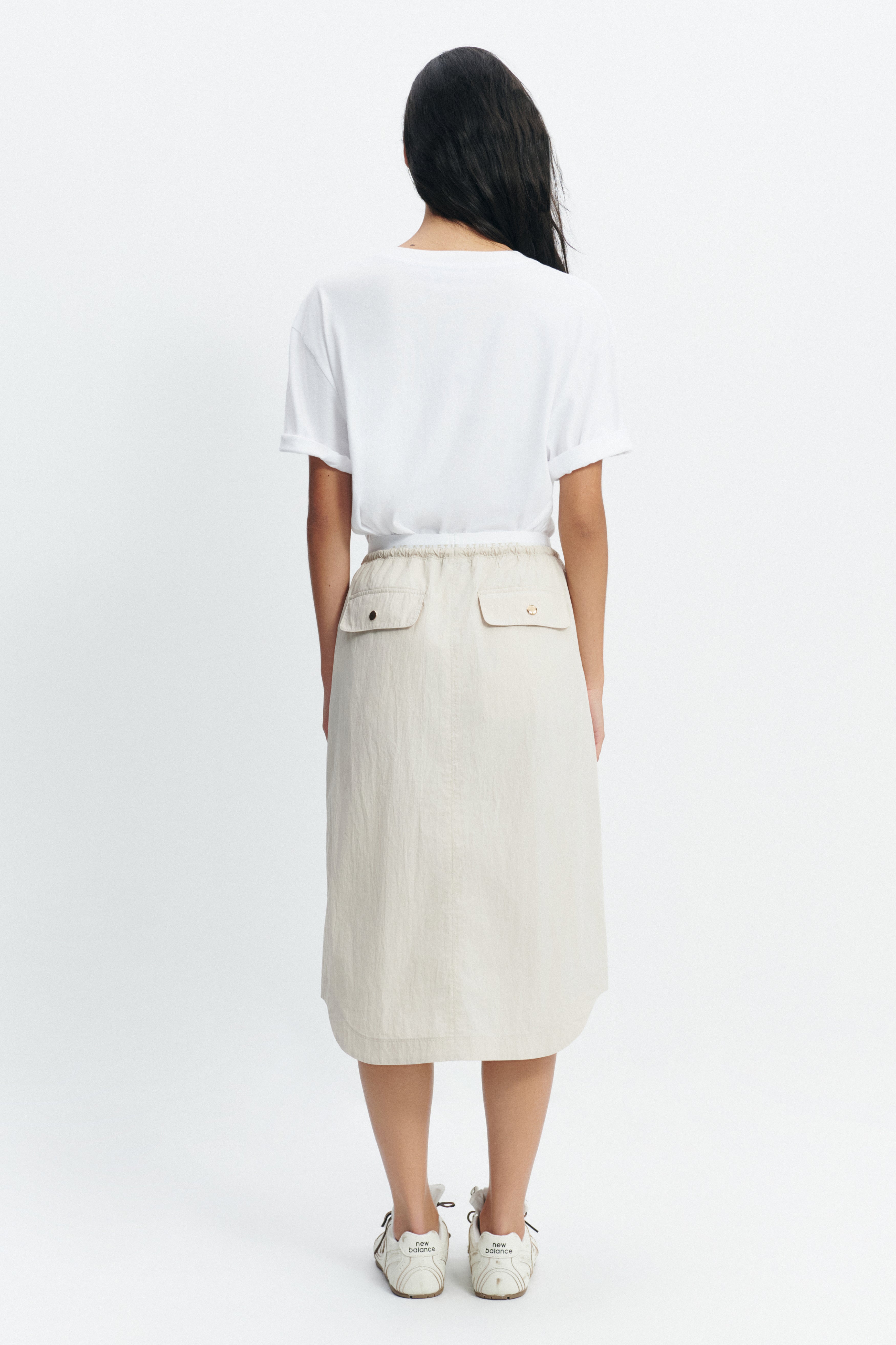 Logo Elastic Midi Skirt