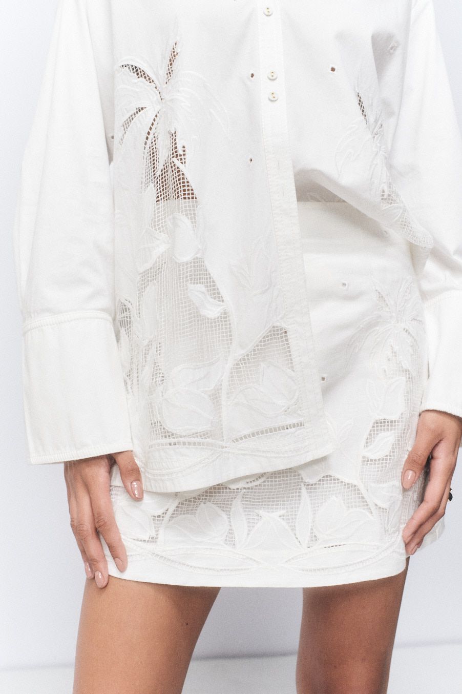 Buy White Embroidered Shirt Online - Aarke International Store View