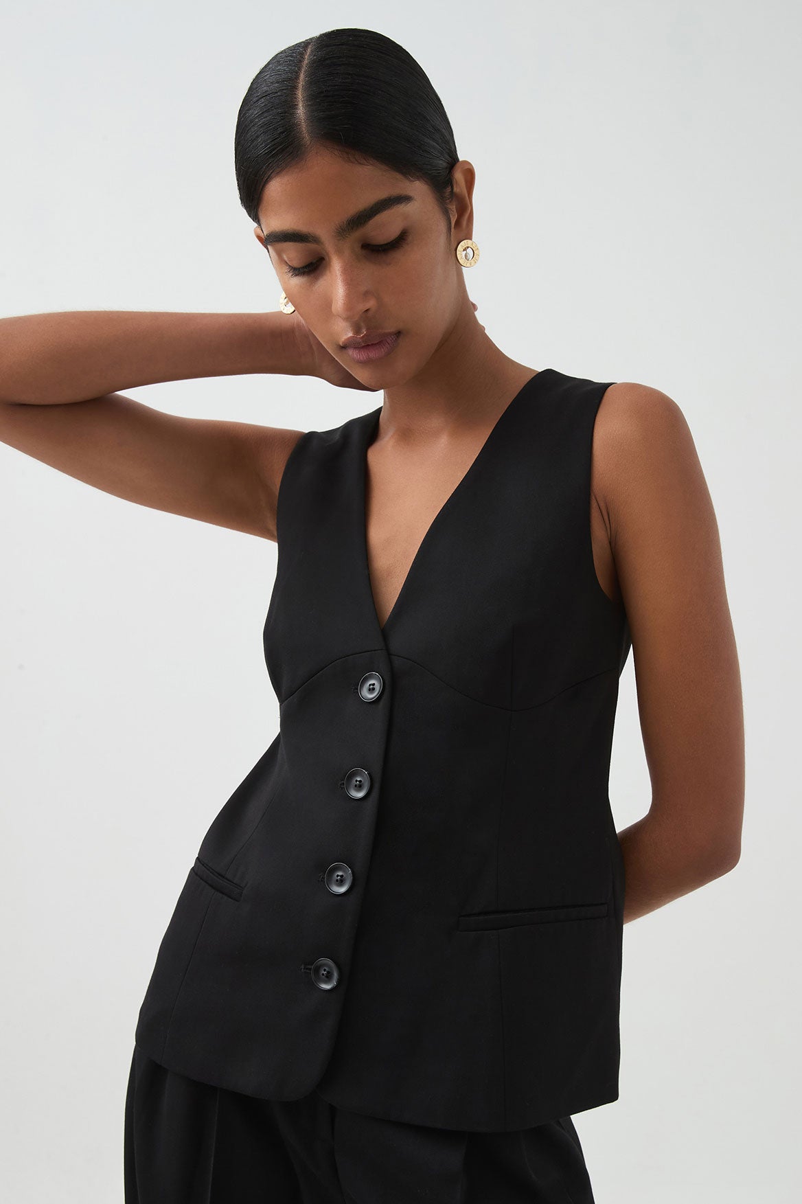Roxanne Tailored Vest | Black | Aje Studio – Aje ROW