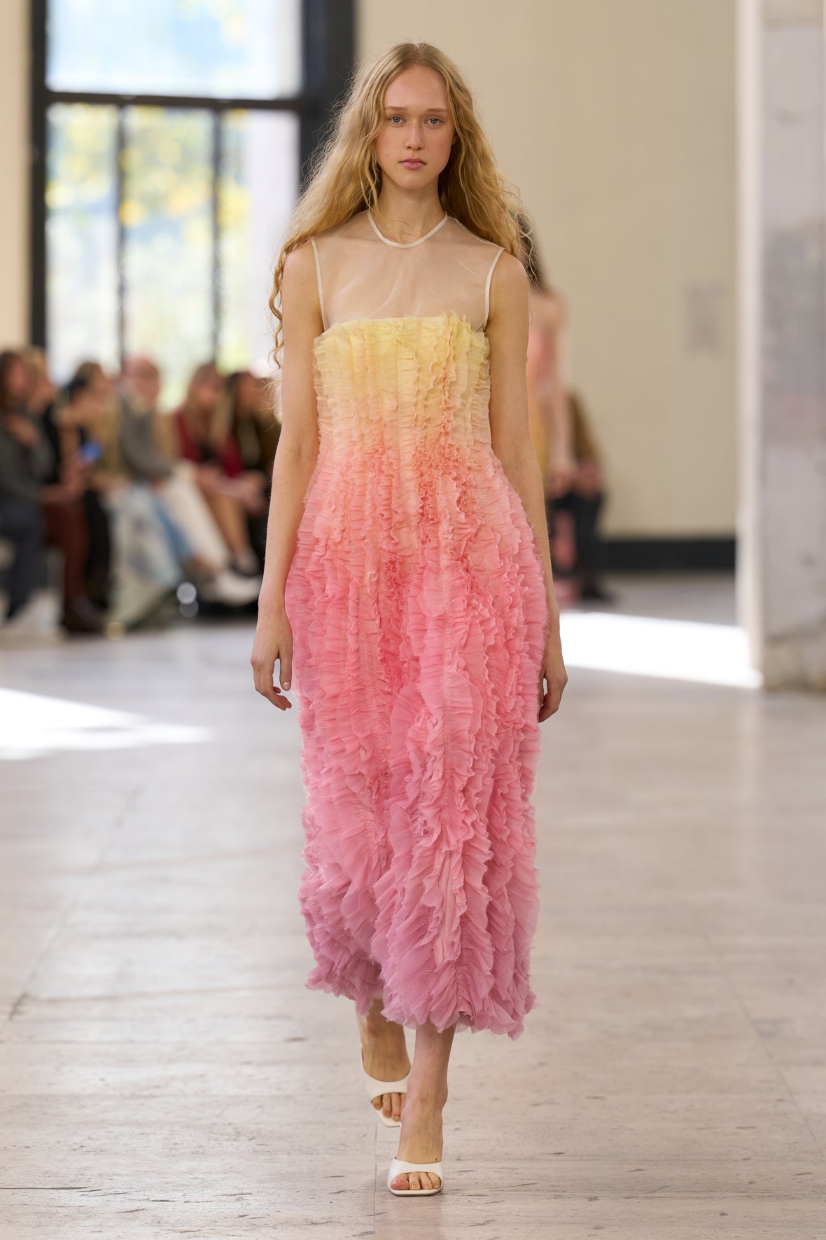 Delphie Frill Midi Dress | Aurora | Aje Aje International Delphie Frill Midi Dress | Aurora | Aje Aje International
