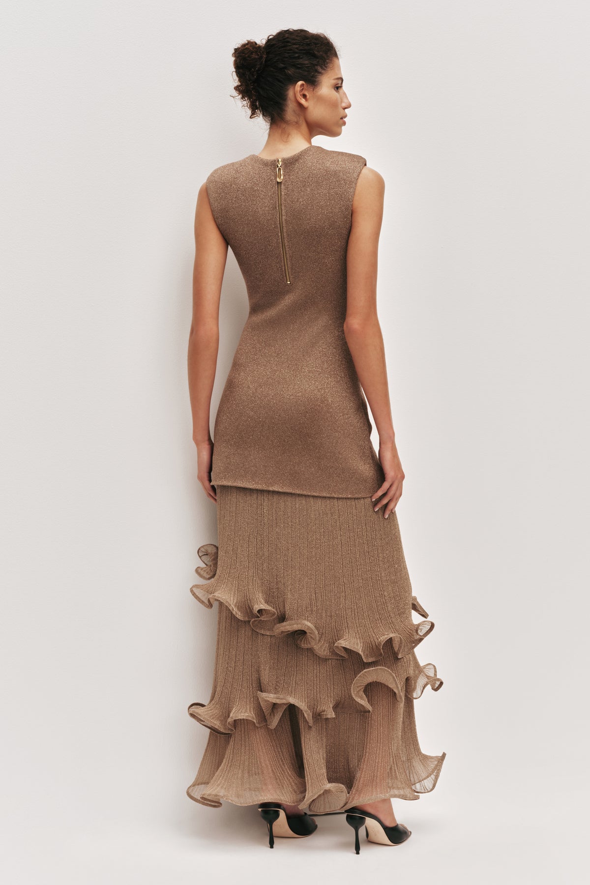 Ciela Ruffle Knit Maxi Dress