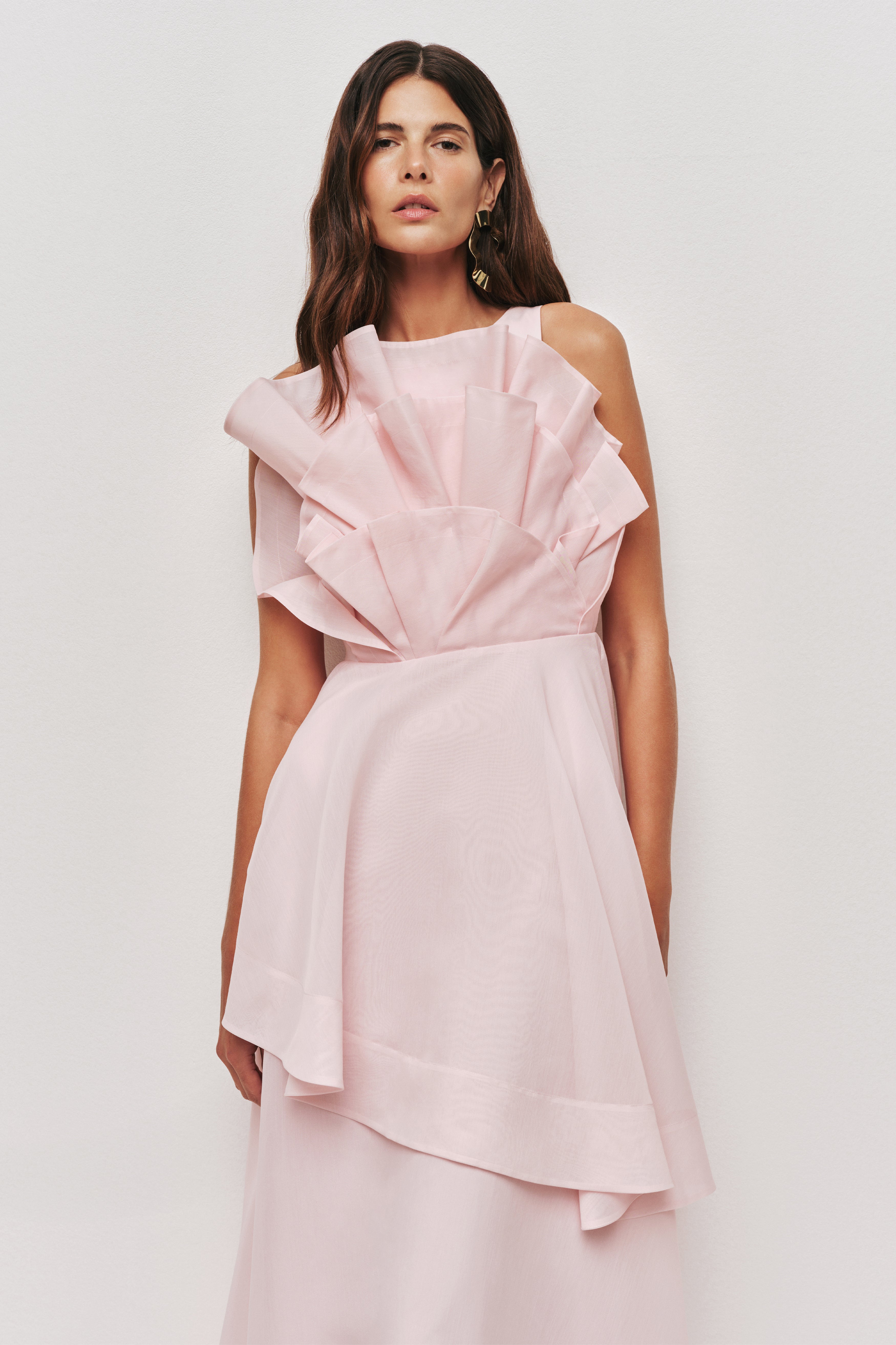 aje pink dress sale Telma Ruffle Mini Dress-PINK QUARTZ / 12