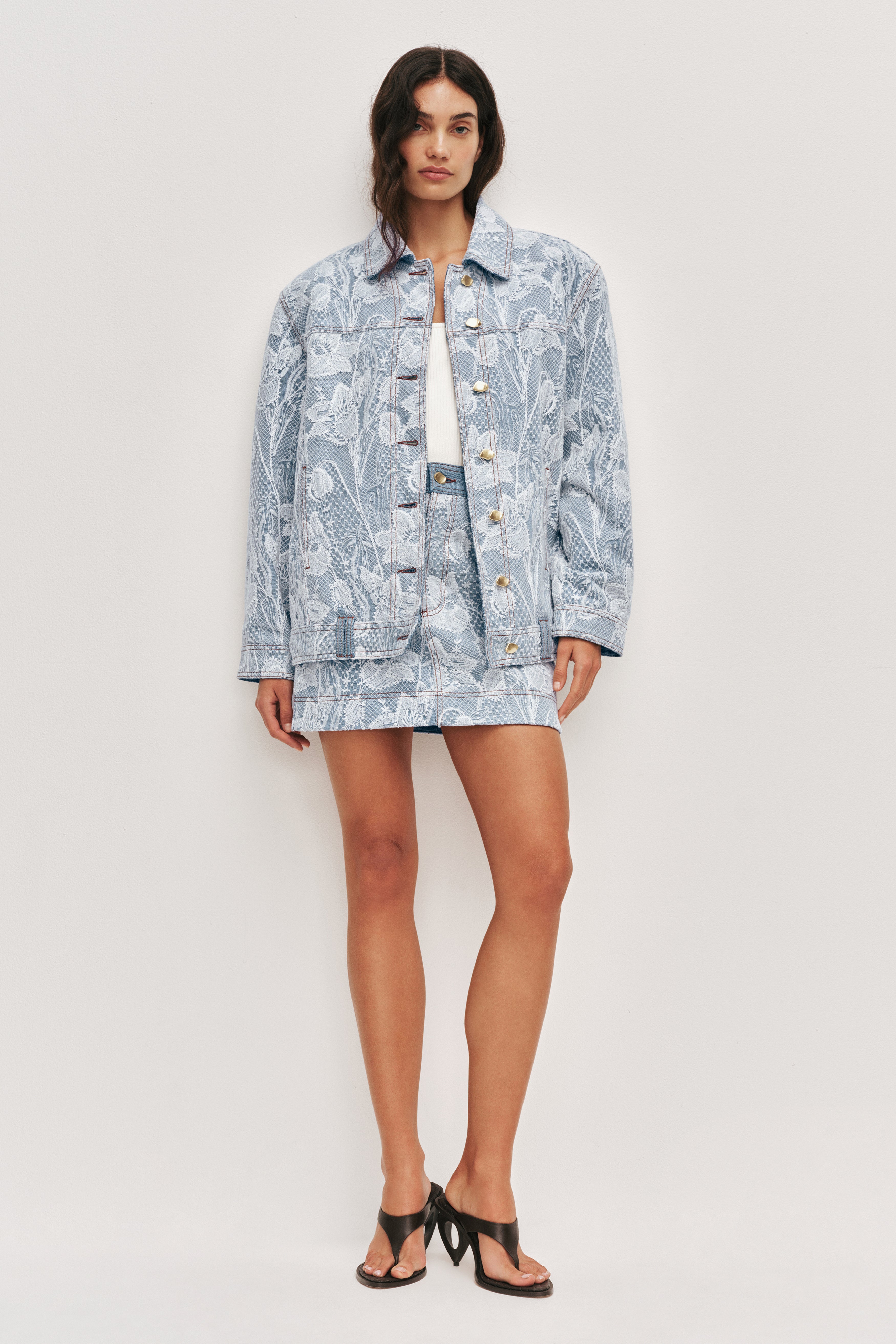 Blossom Lace Denim Jacket