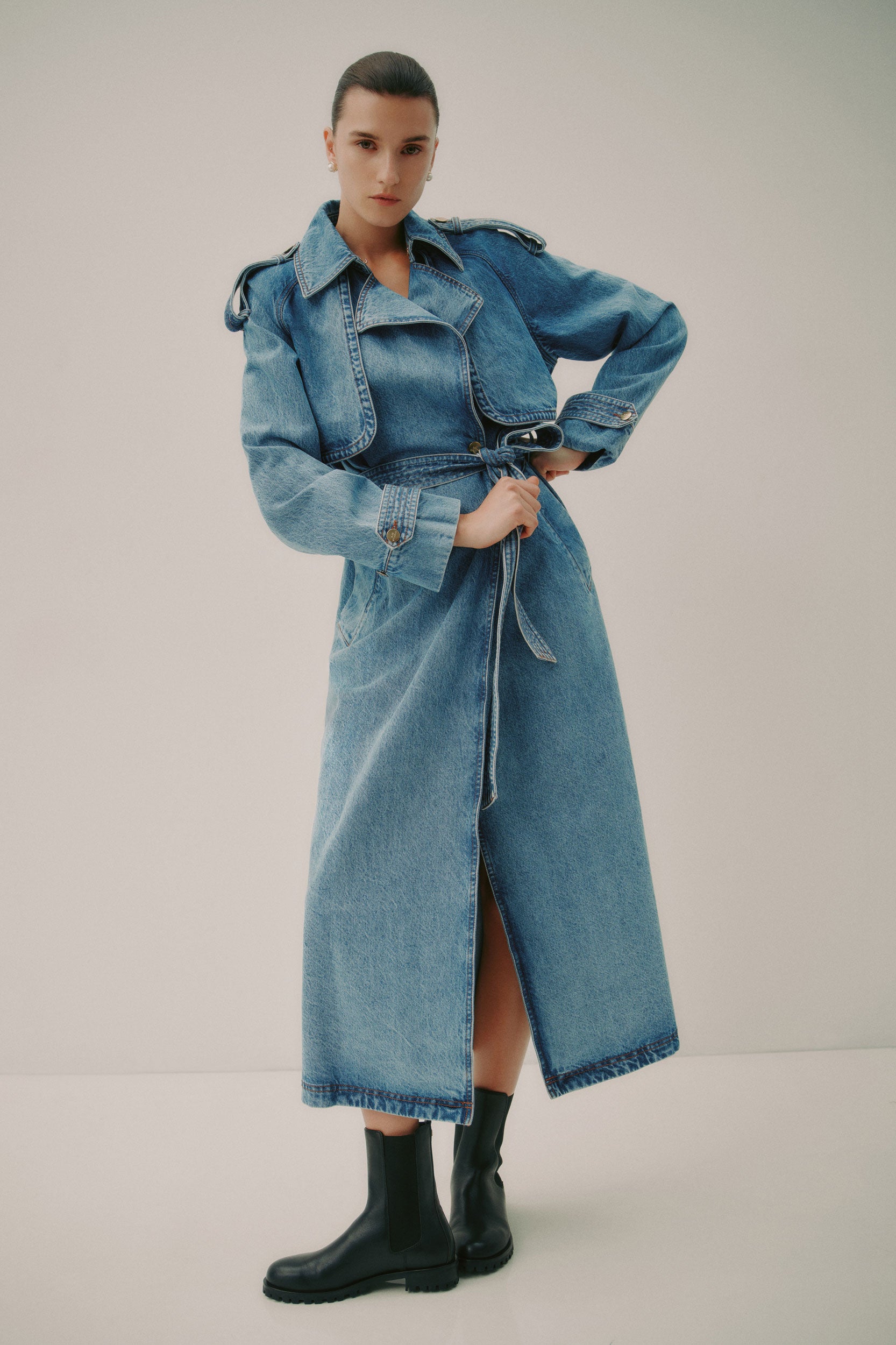 Blues Denim Trench
