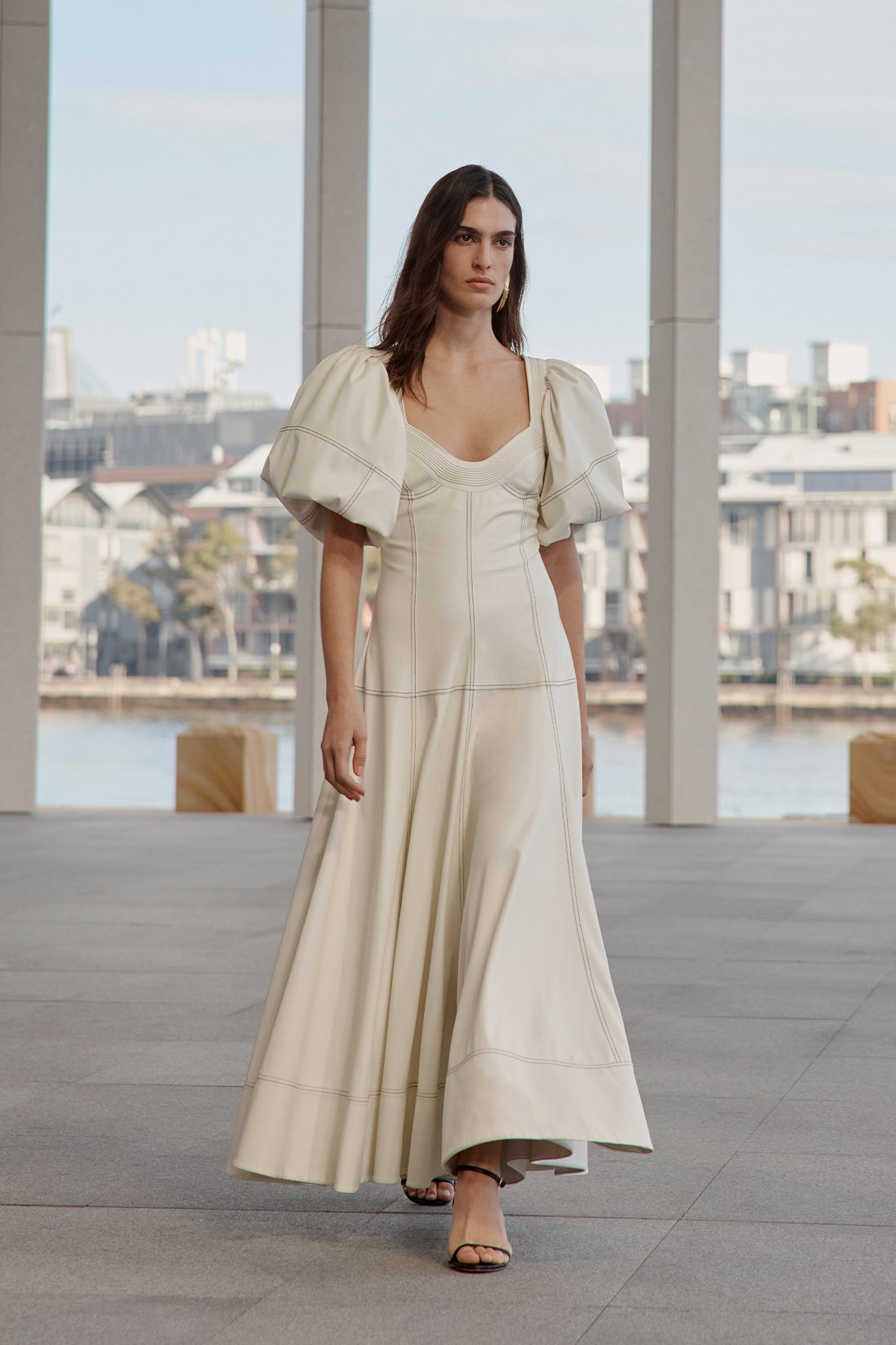 Ether Puff Sleeve Maxi Dress-IVORY / 4 Ether Puff Sleeve Maxi Dress-IVORY / 4