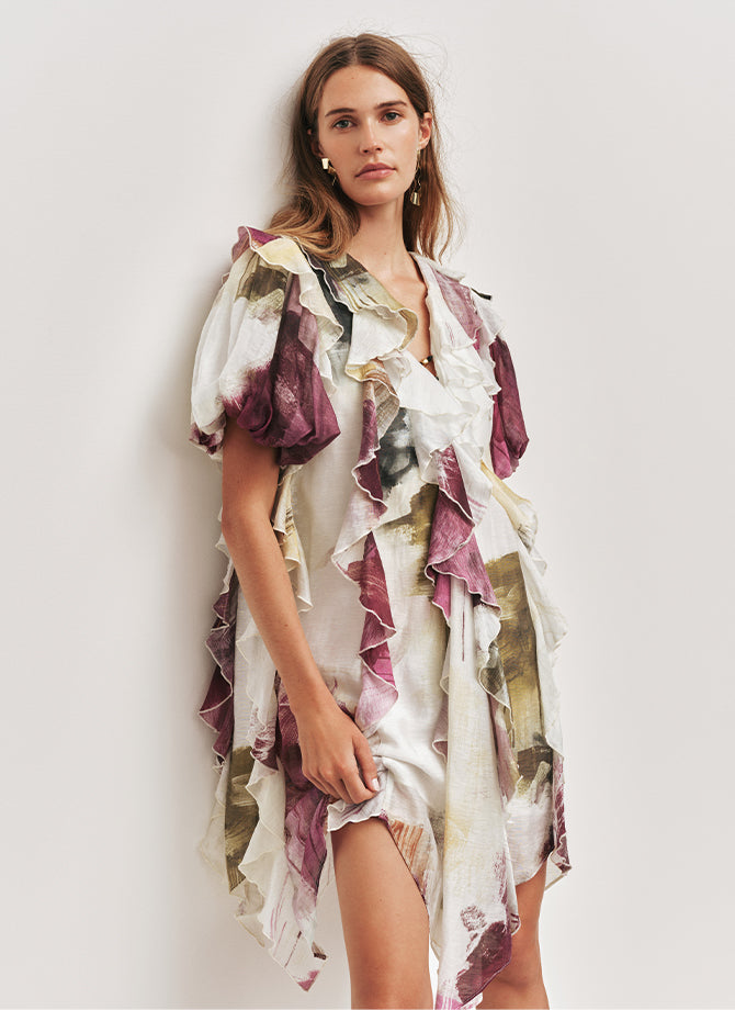 Florential Textured Midi Dress | Apricot | Aje – Aje ROW