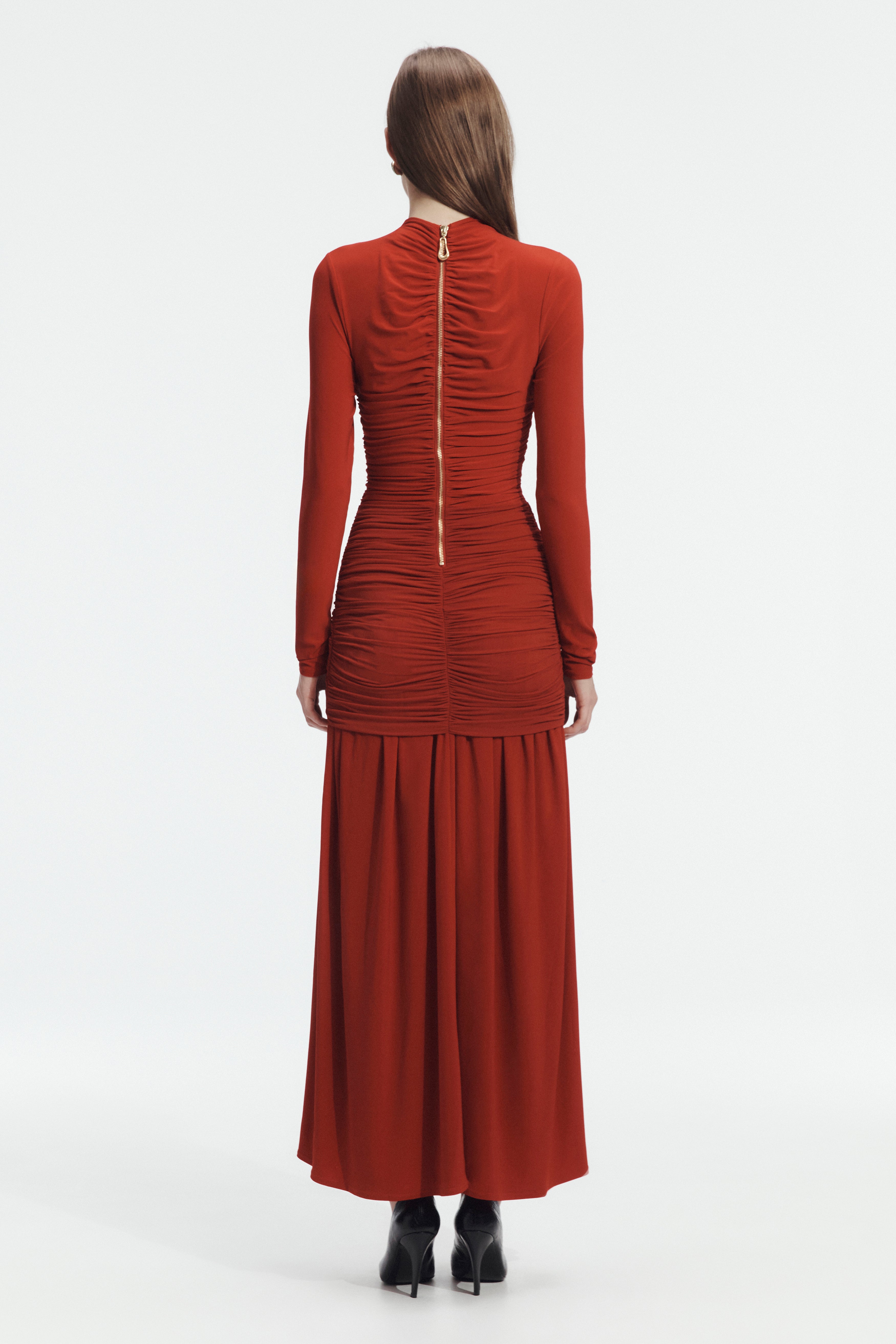 Selah Jersey Maxi Dress-SCARLET RED / XXS