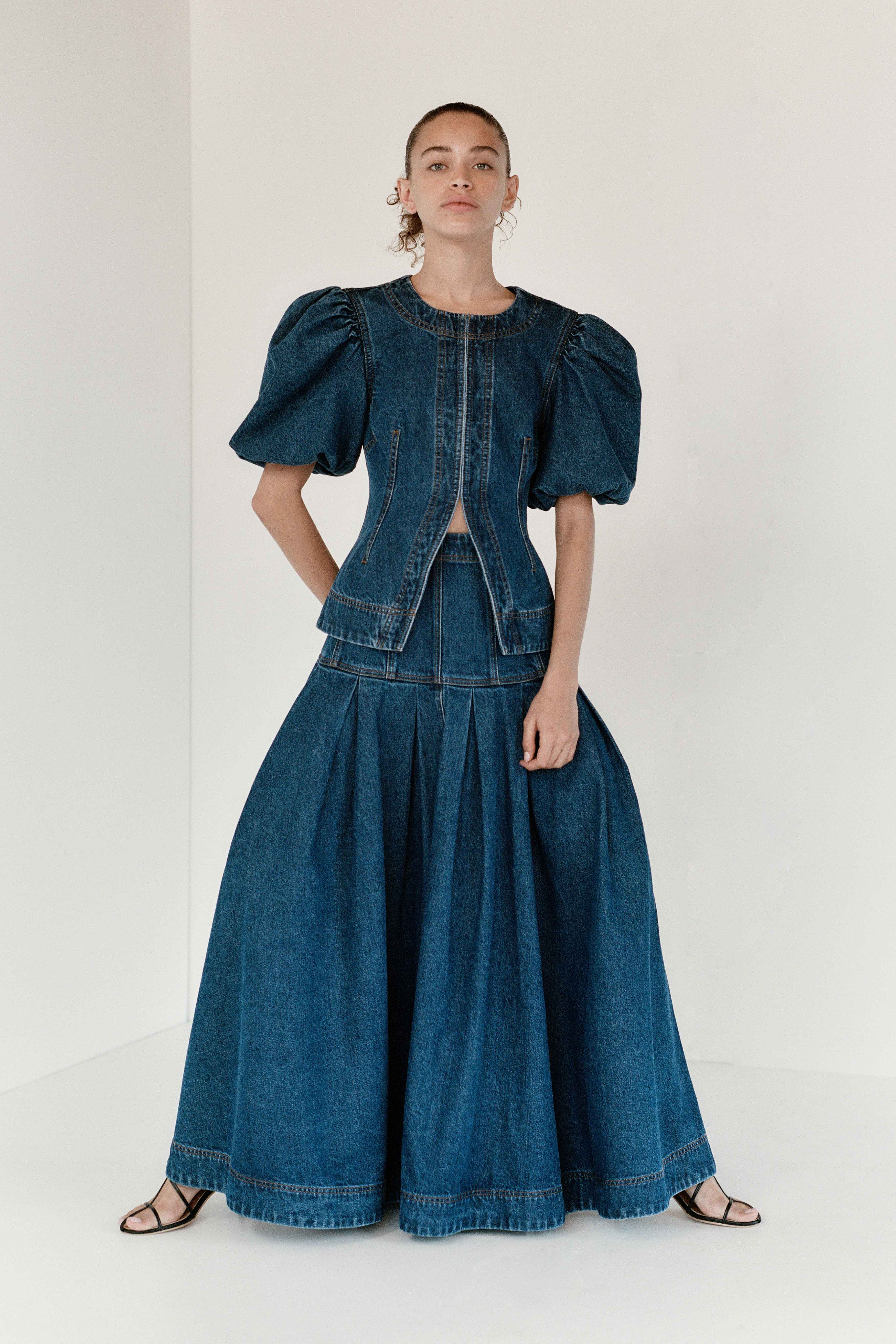 Vaila Denim Midi Skirt