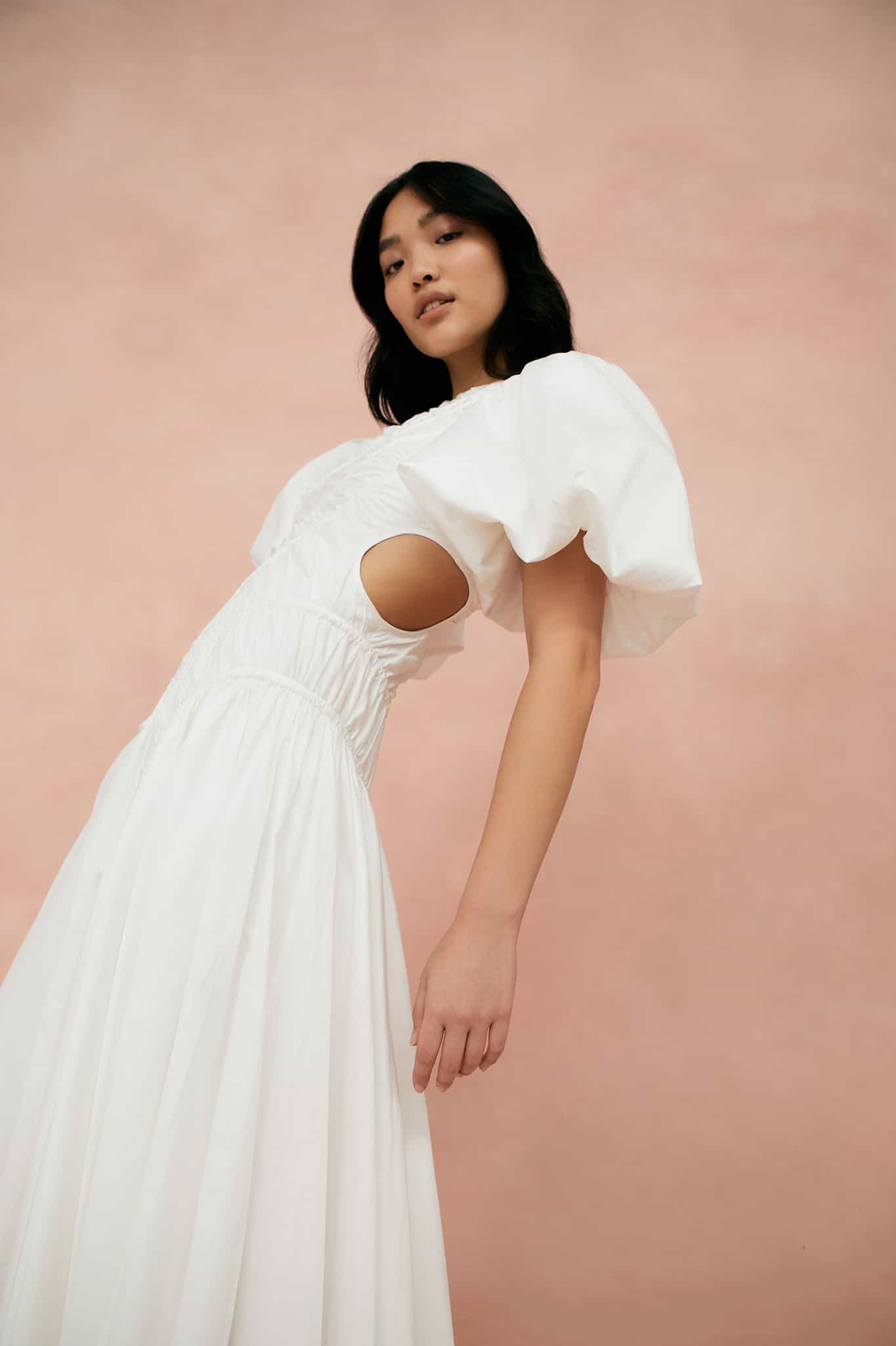 AJE Womens Siren Party White Dress Maxi Cut-Out Long レディース