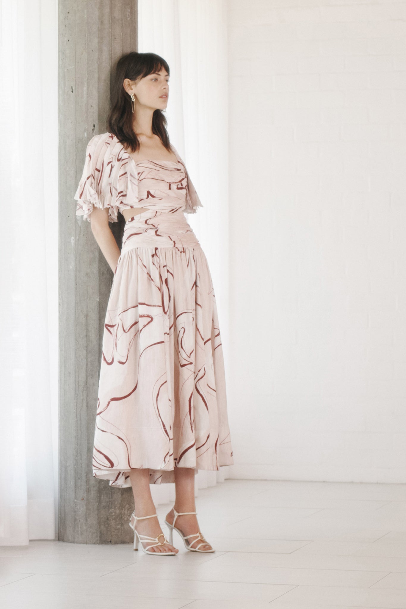 aje ruched dress AJE Fallingwater Ruched Midi. Sizes 6-14