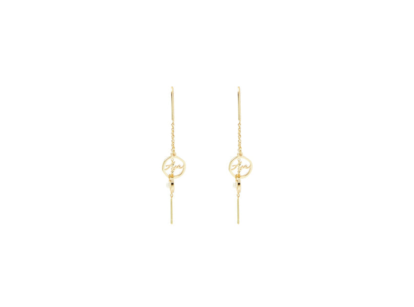 Aje Logo Circle Drop Chain Earring