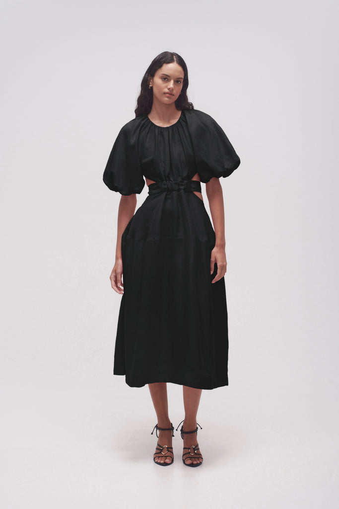Mimosa Cut Out Midi Dress | Black | Aje – Aje ROW
