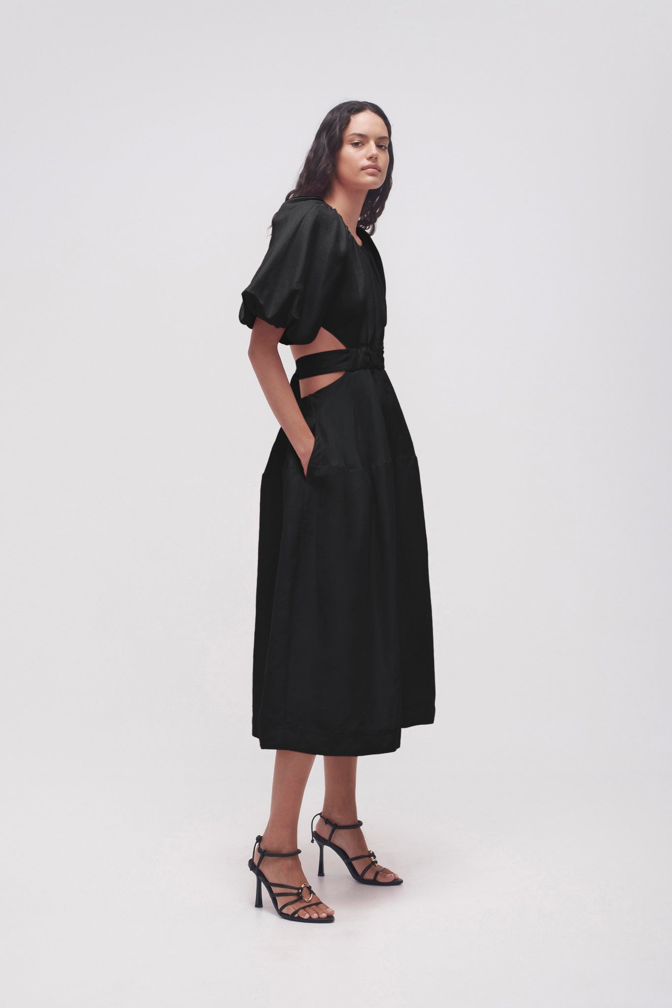 Mimosa Cut Out Midi Dress | Black | Aje – Aje ROW