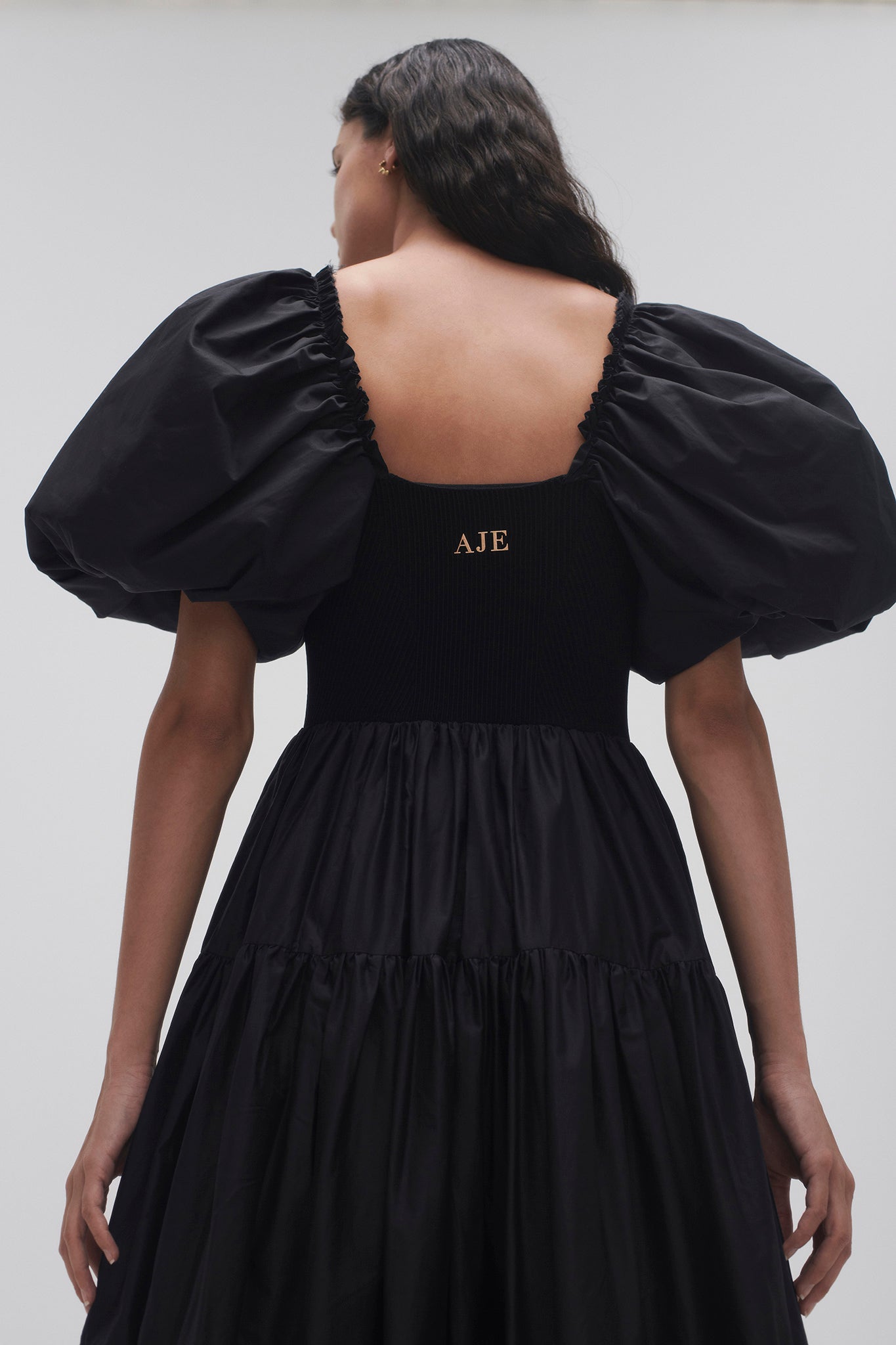 Casa Puff Sleeve Midi Dress | Black | Aje Aje International Casa Puff Sleeve Midi Dress | Black | Aje Aje International