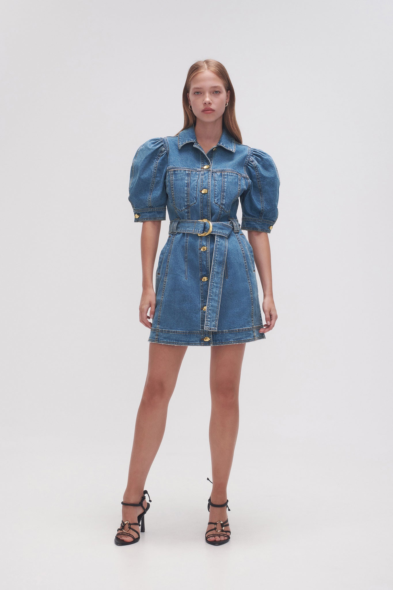 Adriana Puff Sleeve Mini Dress-90'S WASH / 4 Adriana Puff Sleeve Mini Dress-90'S WASH / 4