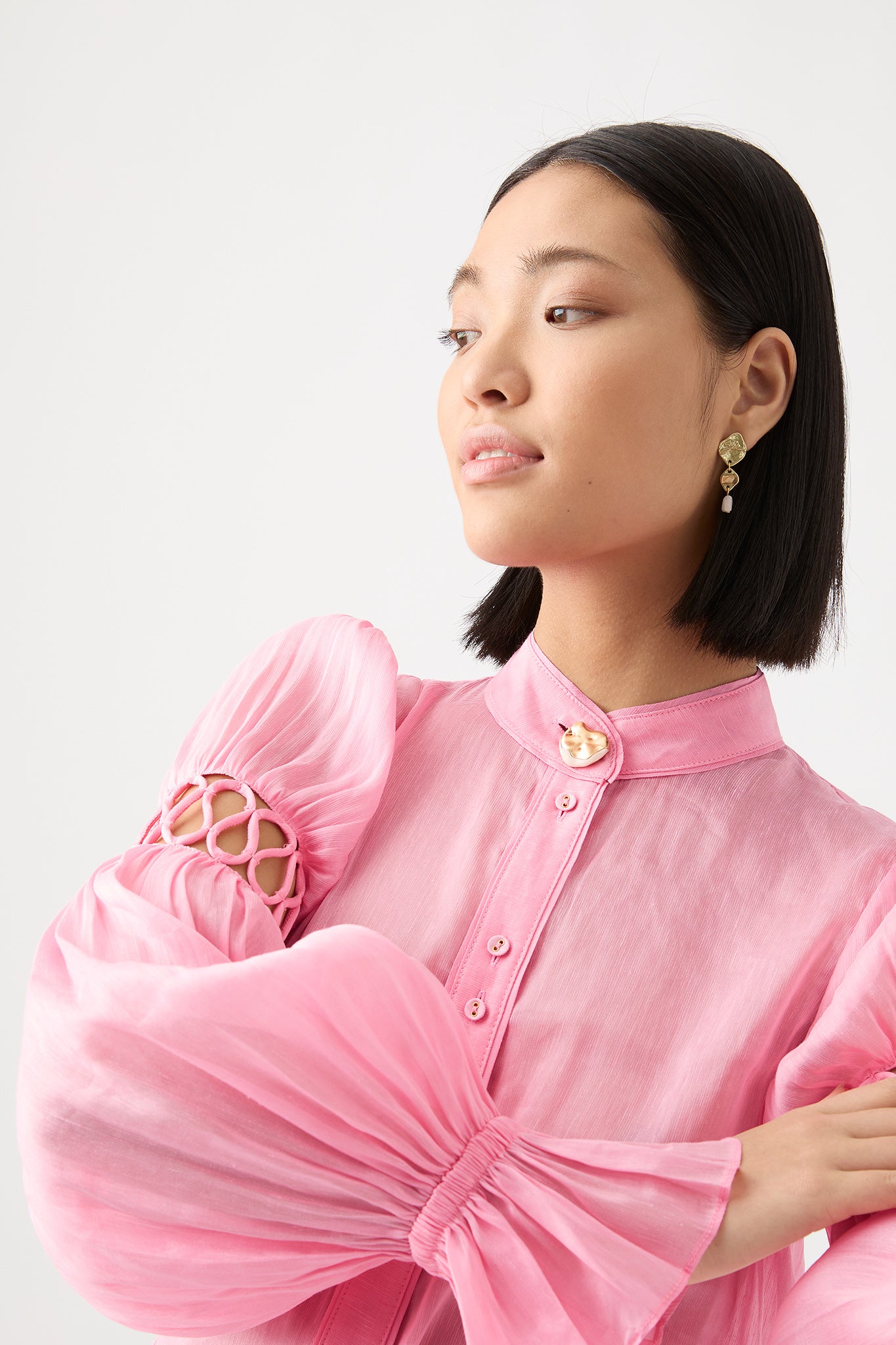 Auguste Frill Cuff Blouse | Ballet Pink | Aje – Aje ROW