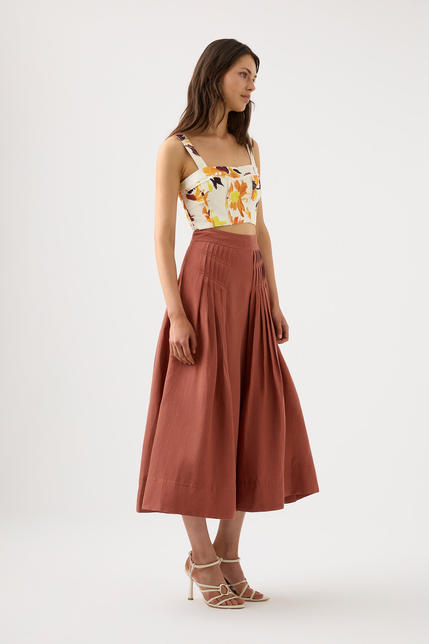 Chloe Tuck Detail Midi Skirt | Coffee | Aje – Aje ROW