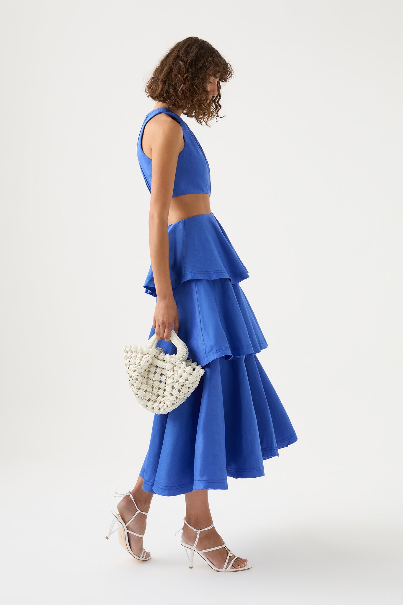 Wave Cut Out Ring Midi Dress | Marine Blue | Aje – Aje World