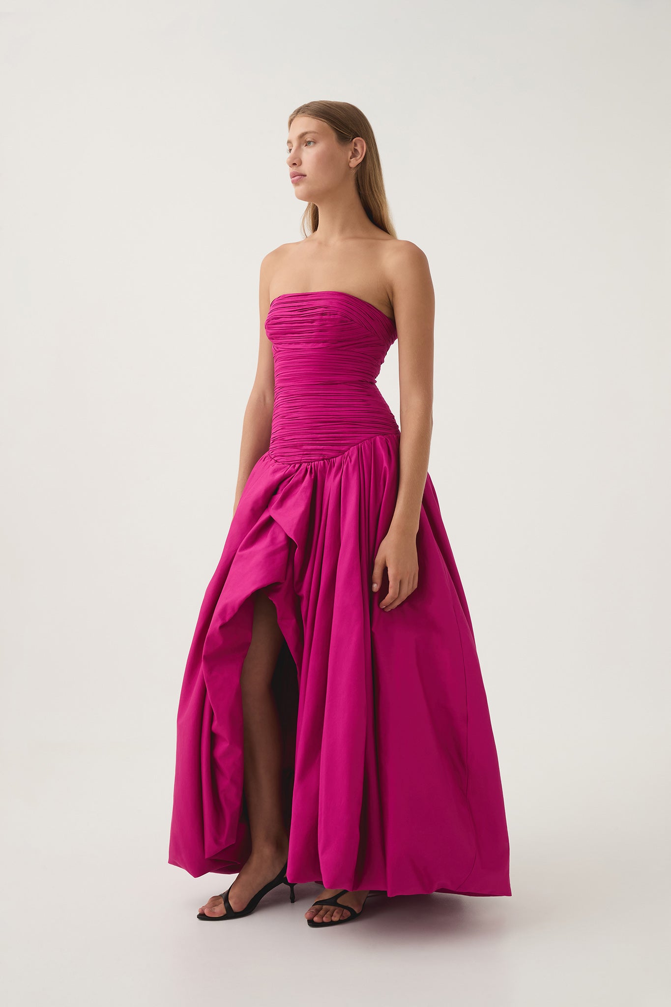 Violette Bubble Hem Maxi Dress, Black