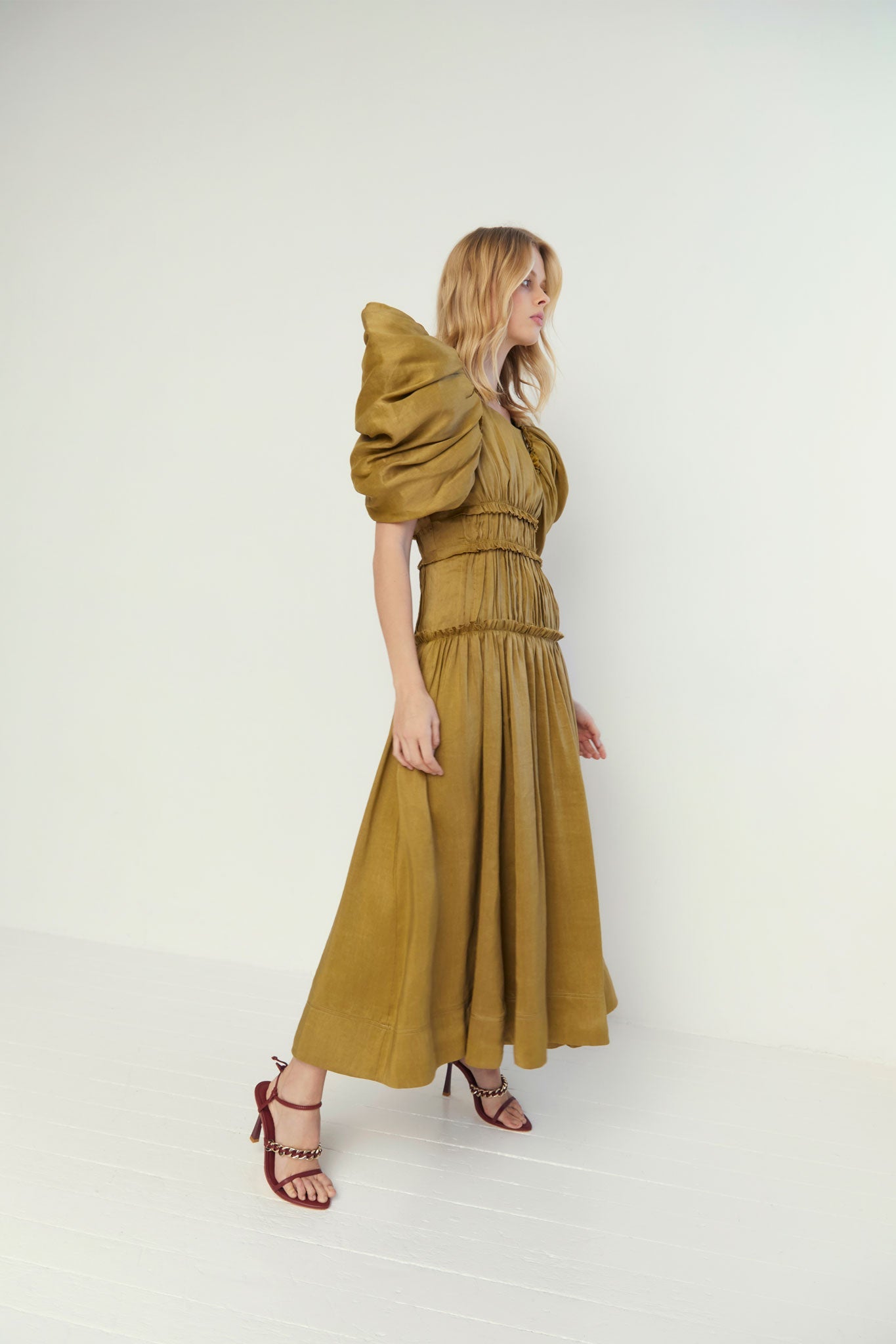 Frequency Butterfly Sleeve Dress | Olive Green | Aje – Aje World