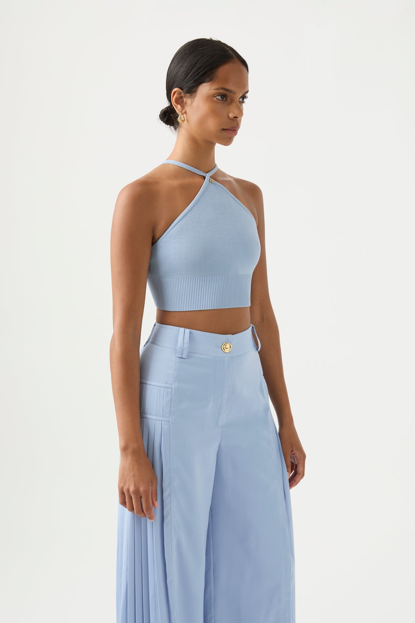 Wide Leg Cropped Pants: Slaycation Textured