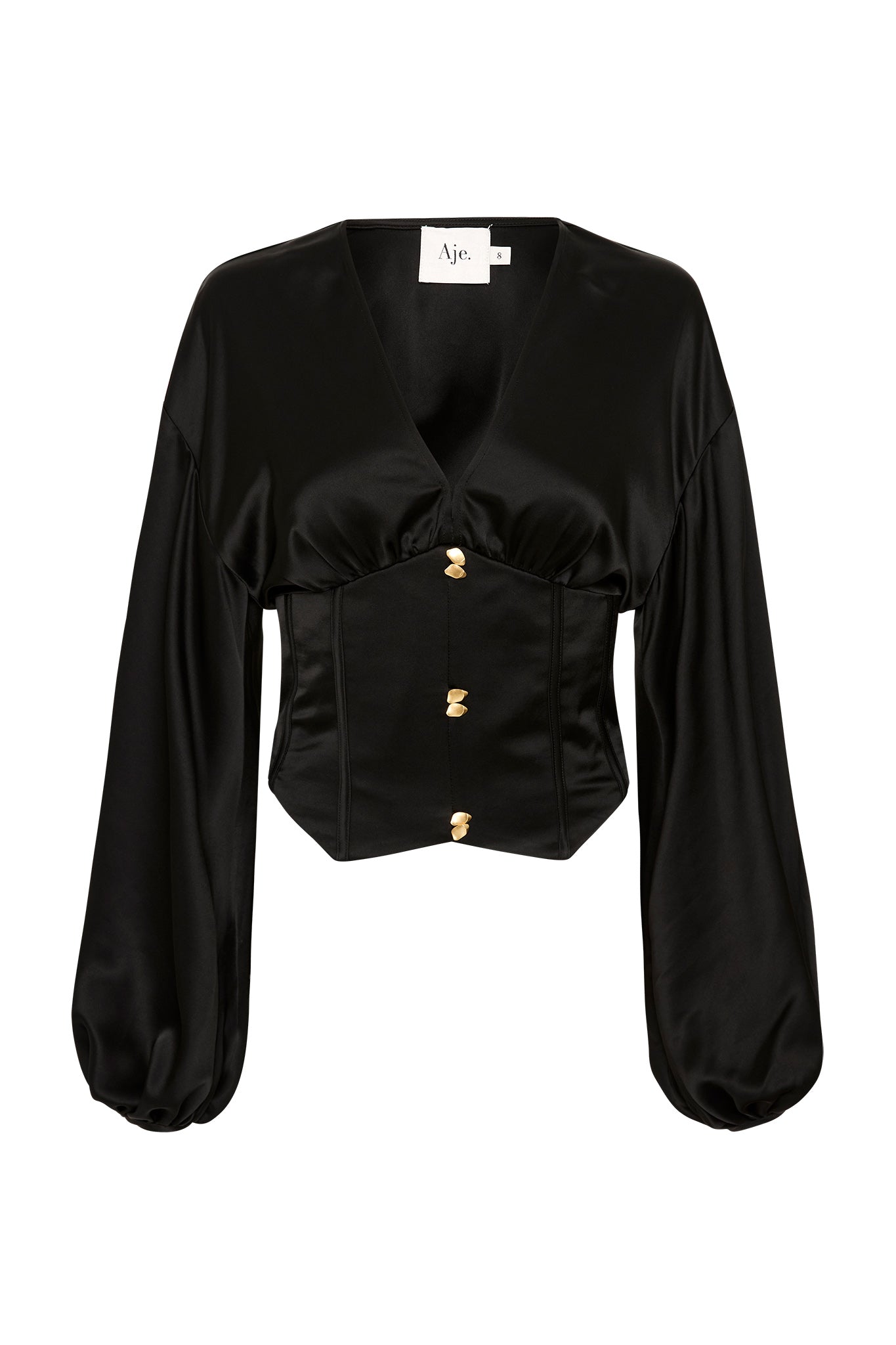 Spirit Corsetted Blouse | Black | Aje – Aje ROW