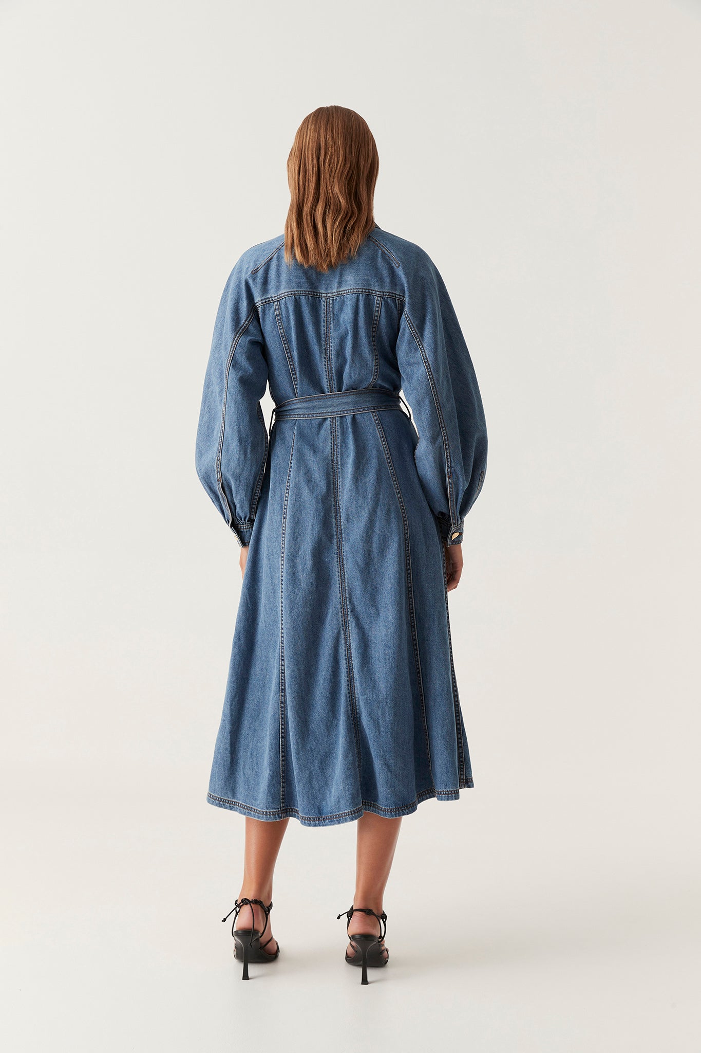 aje colorado denim midi dress Colorado Denim Midi Dress