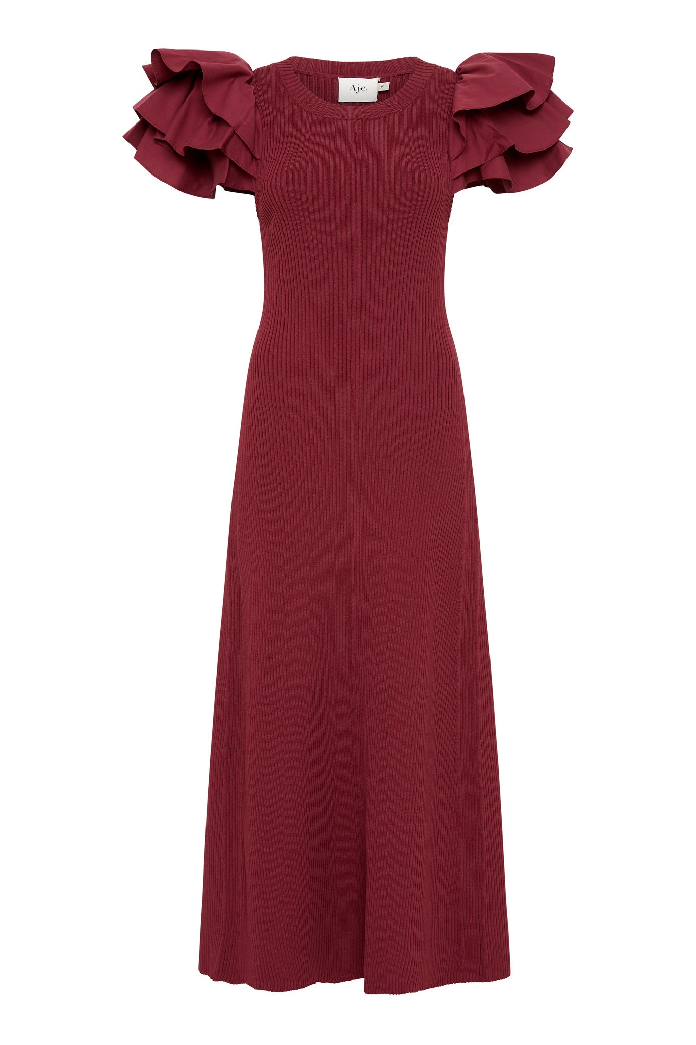 aje questa puff midi dress Questa Puff Midi Dress-Black / XXS