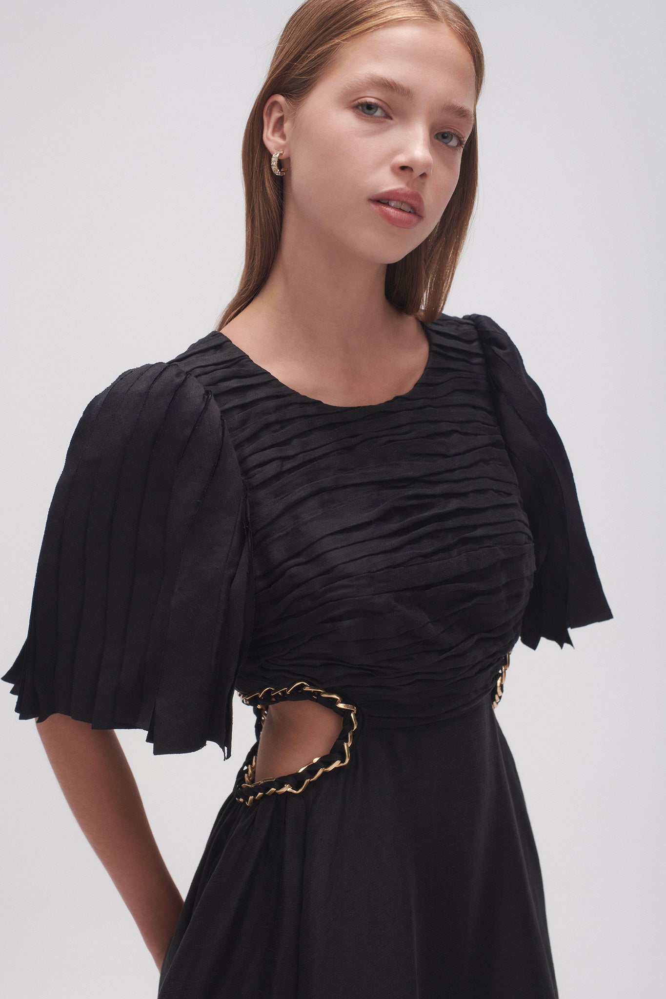 aje melrose dress black Azazie Melrose Black Champagne A-Line Sweetheart Lace Tulle Dress